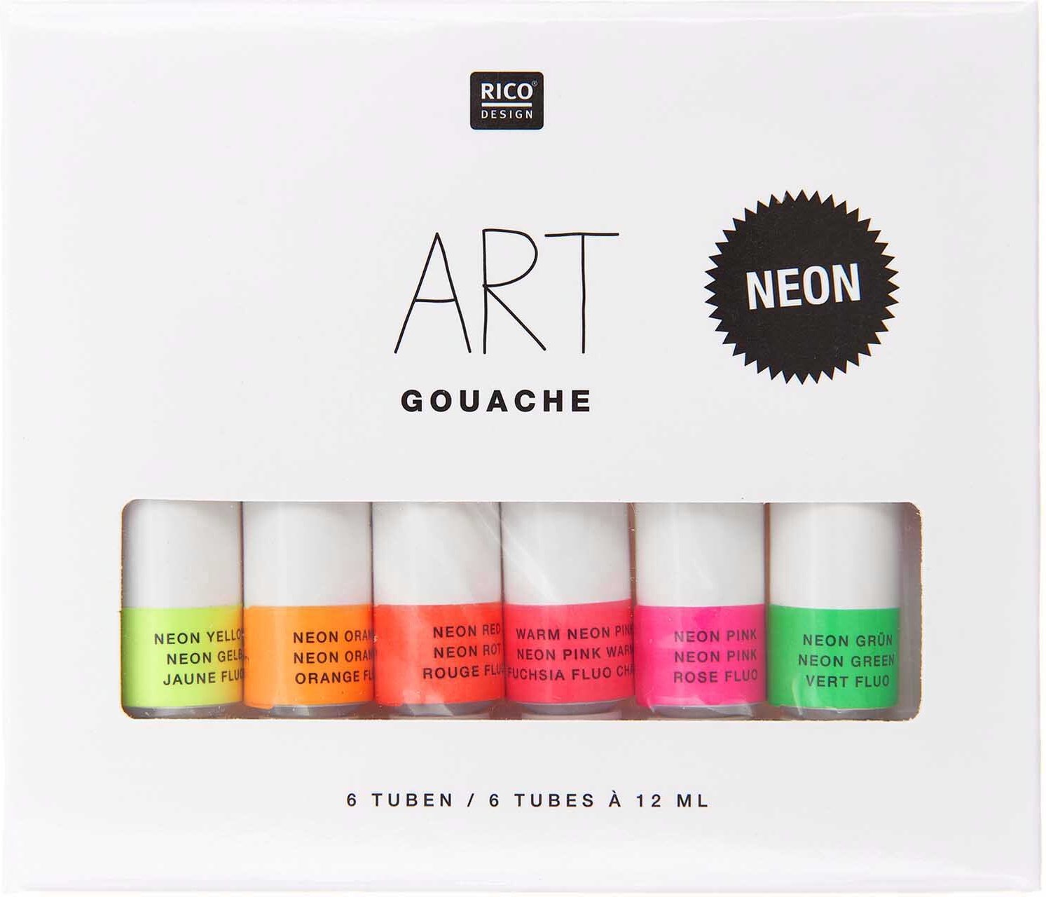 Rico Design ART Gouache Set Neon 6x 12ml