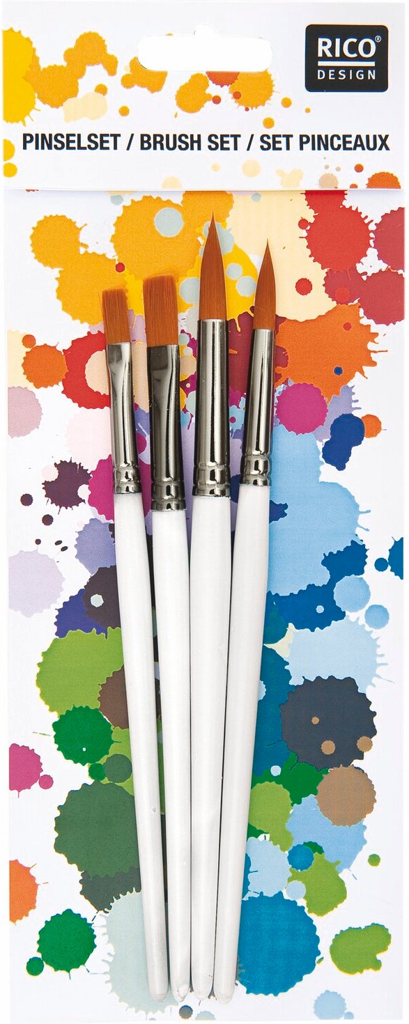 Rico Design Schul- und Hobbypinsel rund & flach 6 8 10 12