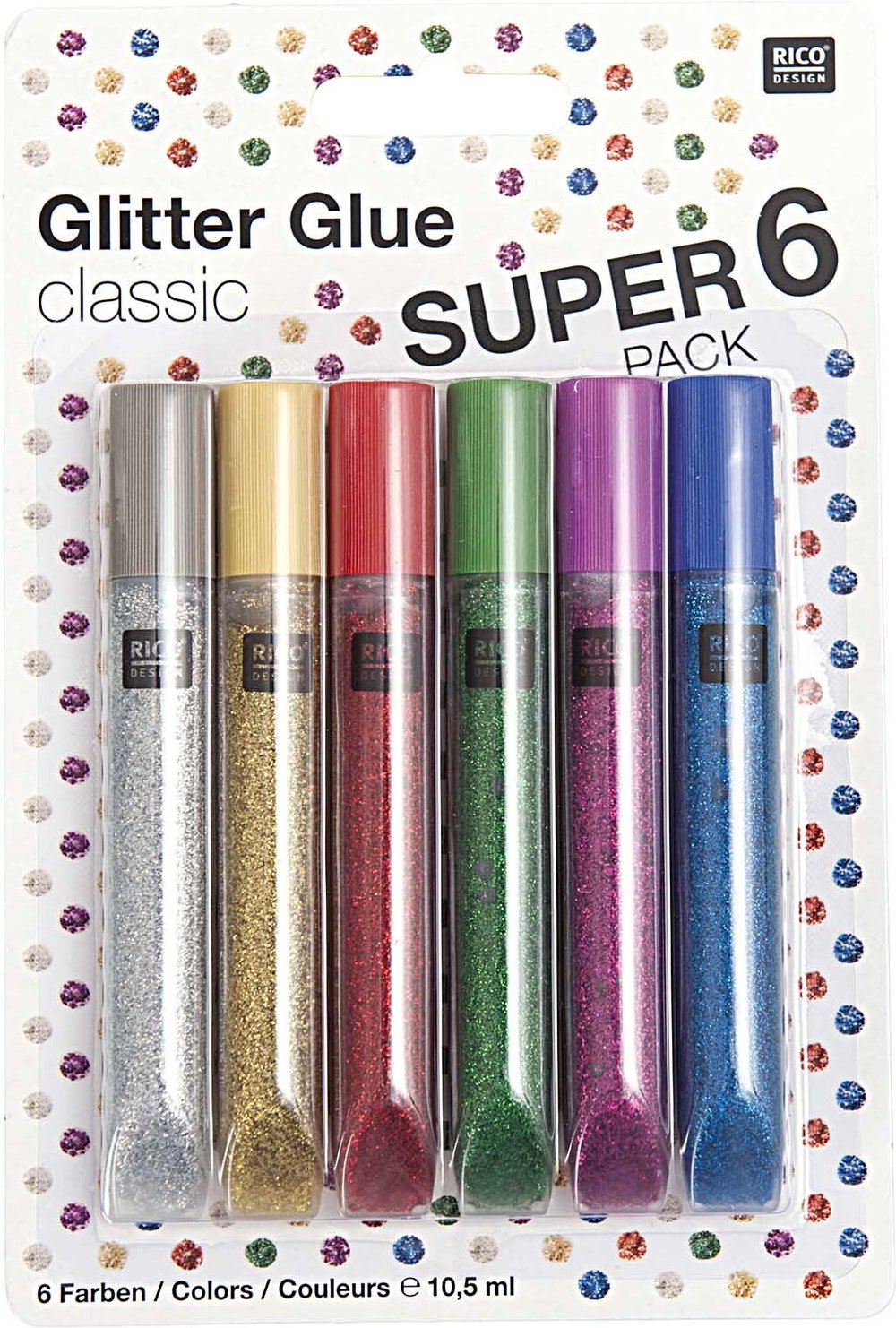 Rico Design Glitter Glue classic 6x10,5ml