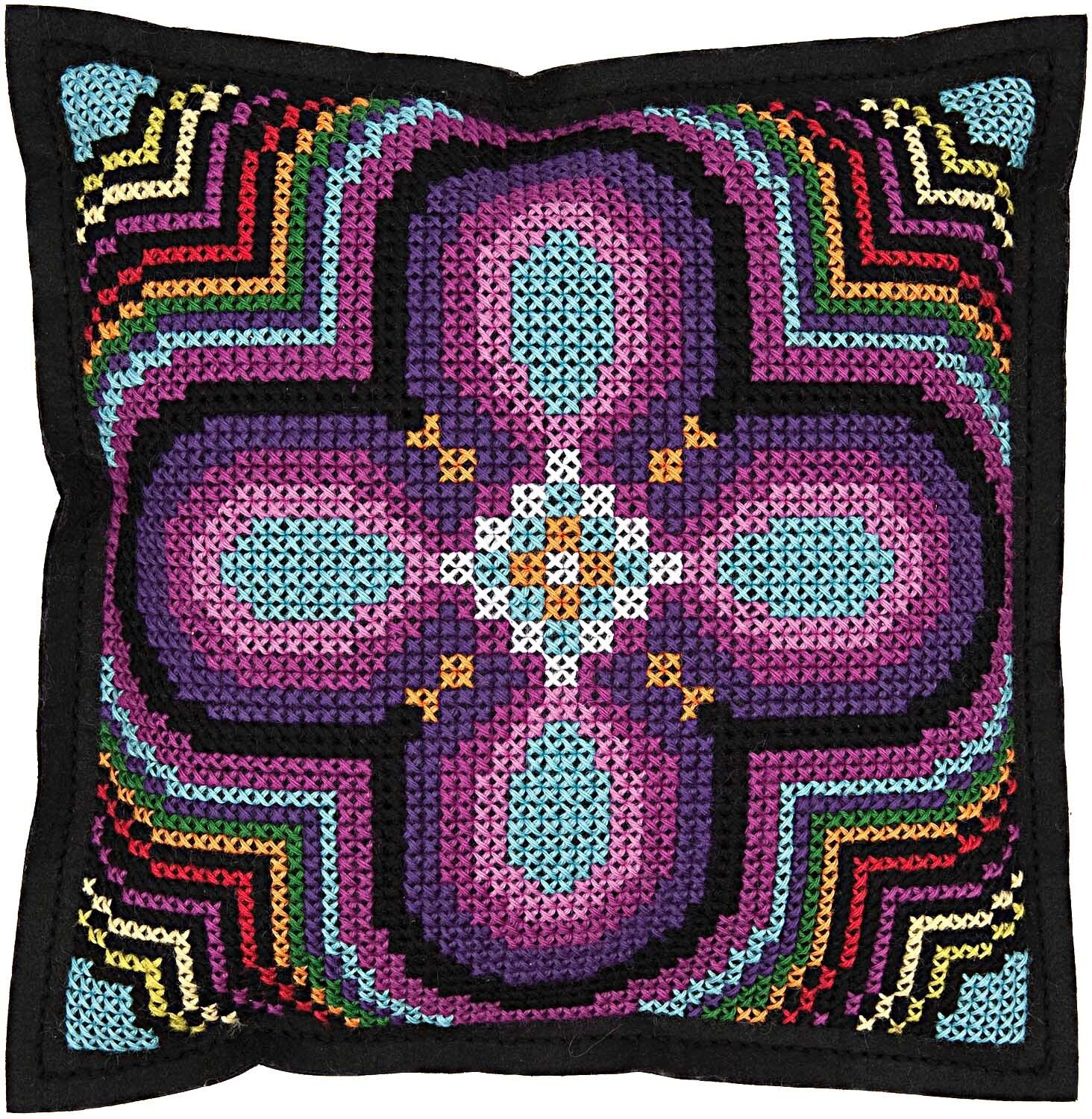 Rico Design Filzkissen zum Besticken grafische Blume 42x42cm