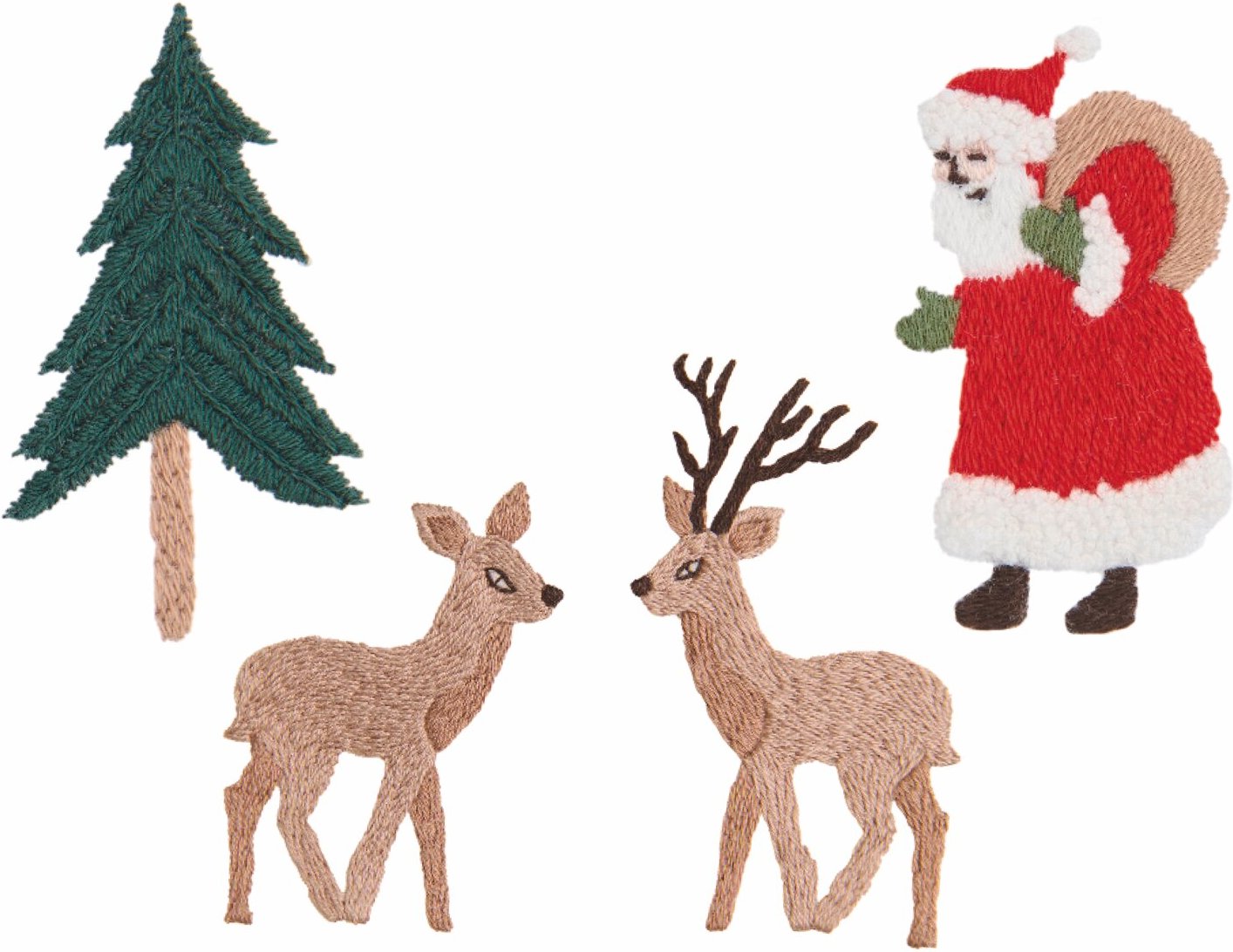 Rico Design Stick & Stitch Stickpackung Weihnachtswald 12 Stück