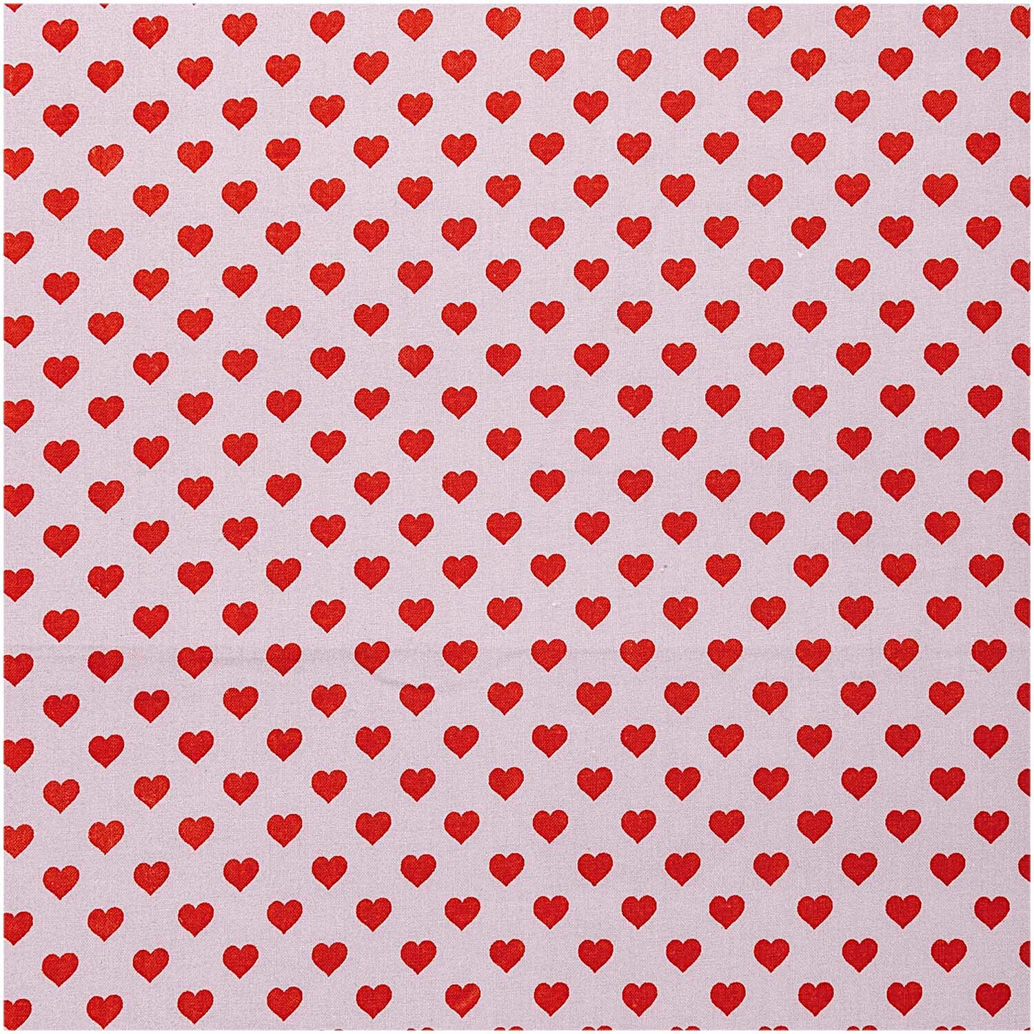Rico Design Druckstoff Herzen flieder-rot 140cm