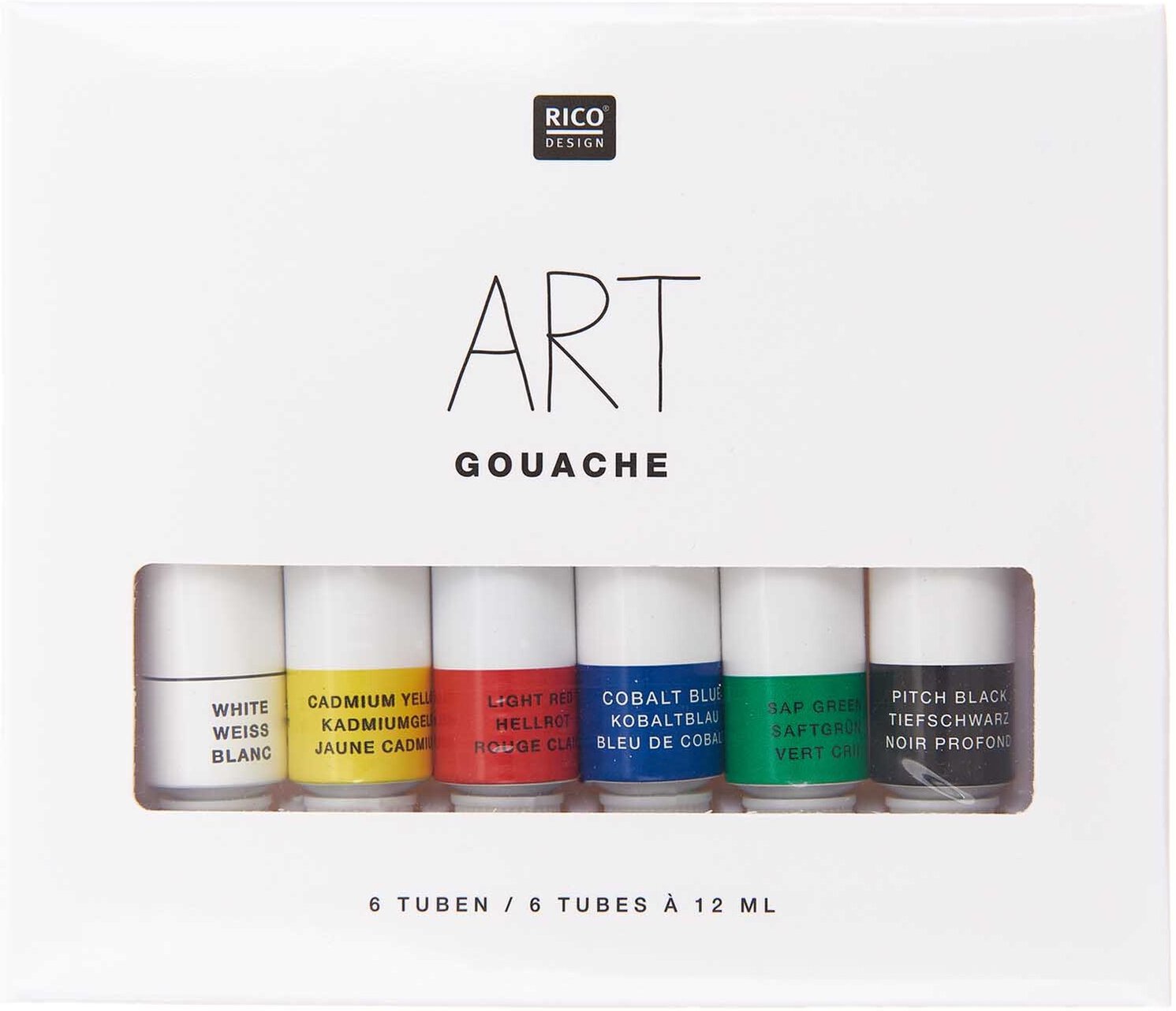 Rico Design ART Gouache Set Basic 6x 12ml