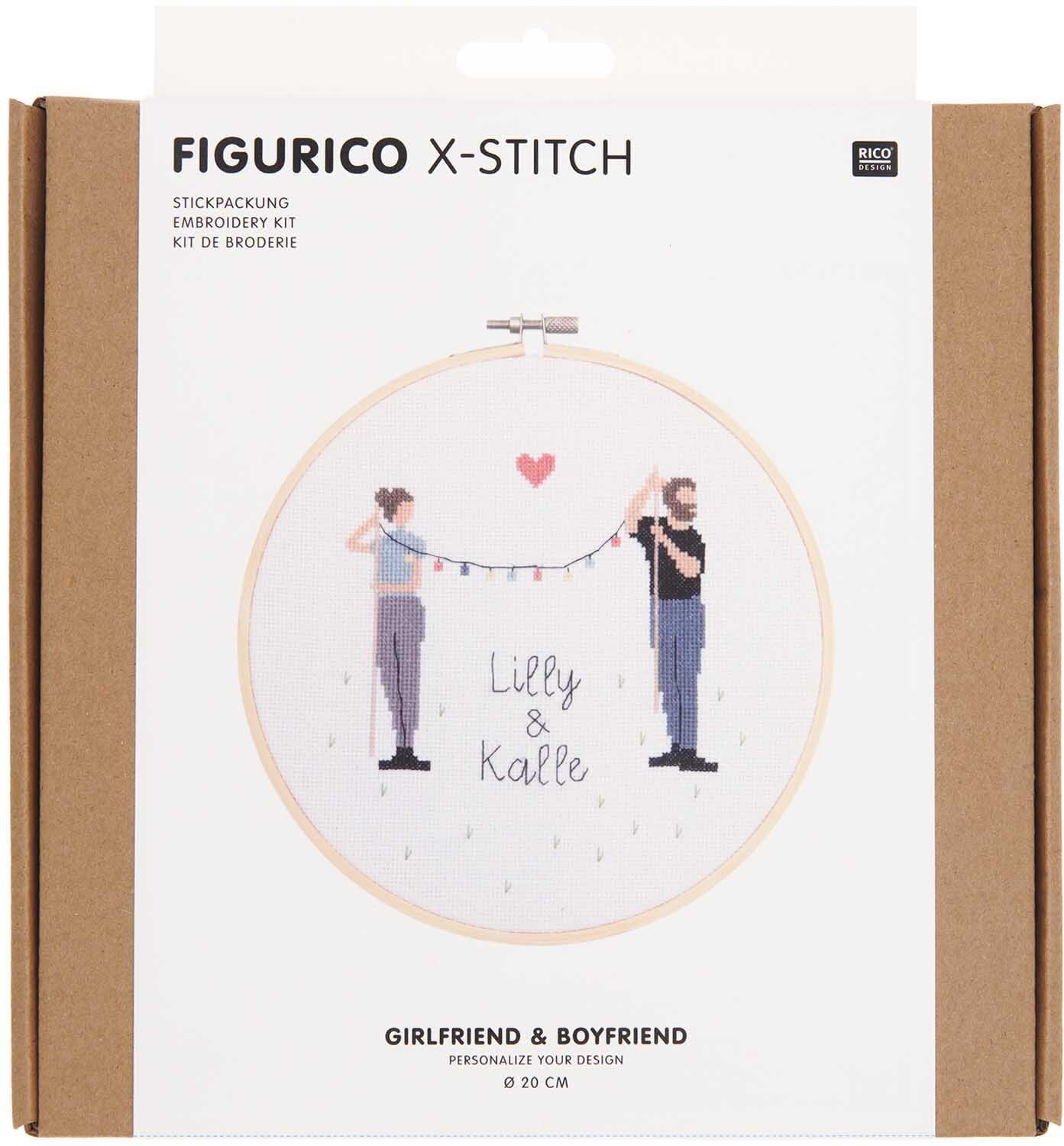 Rico Design Figurico Stickpackung Girlfriend & Boyfriend 20cm