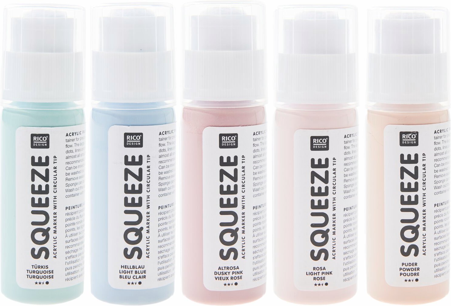 Rico Design Squeeze Acrylic Marker Set Pastell Pastell