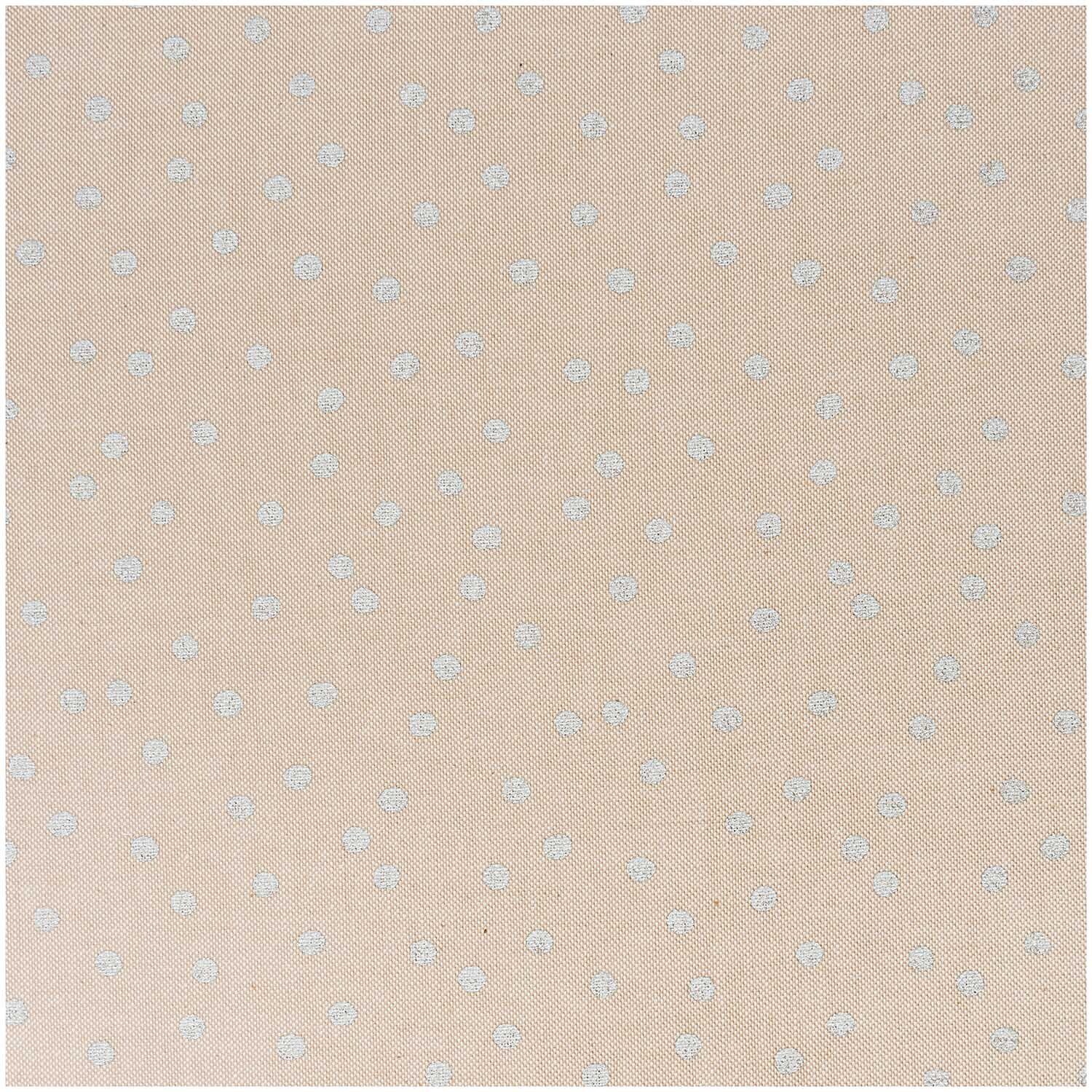Rico Design Stoff Punkte natur-silber 140cm breit