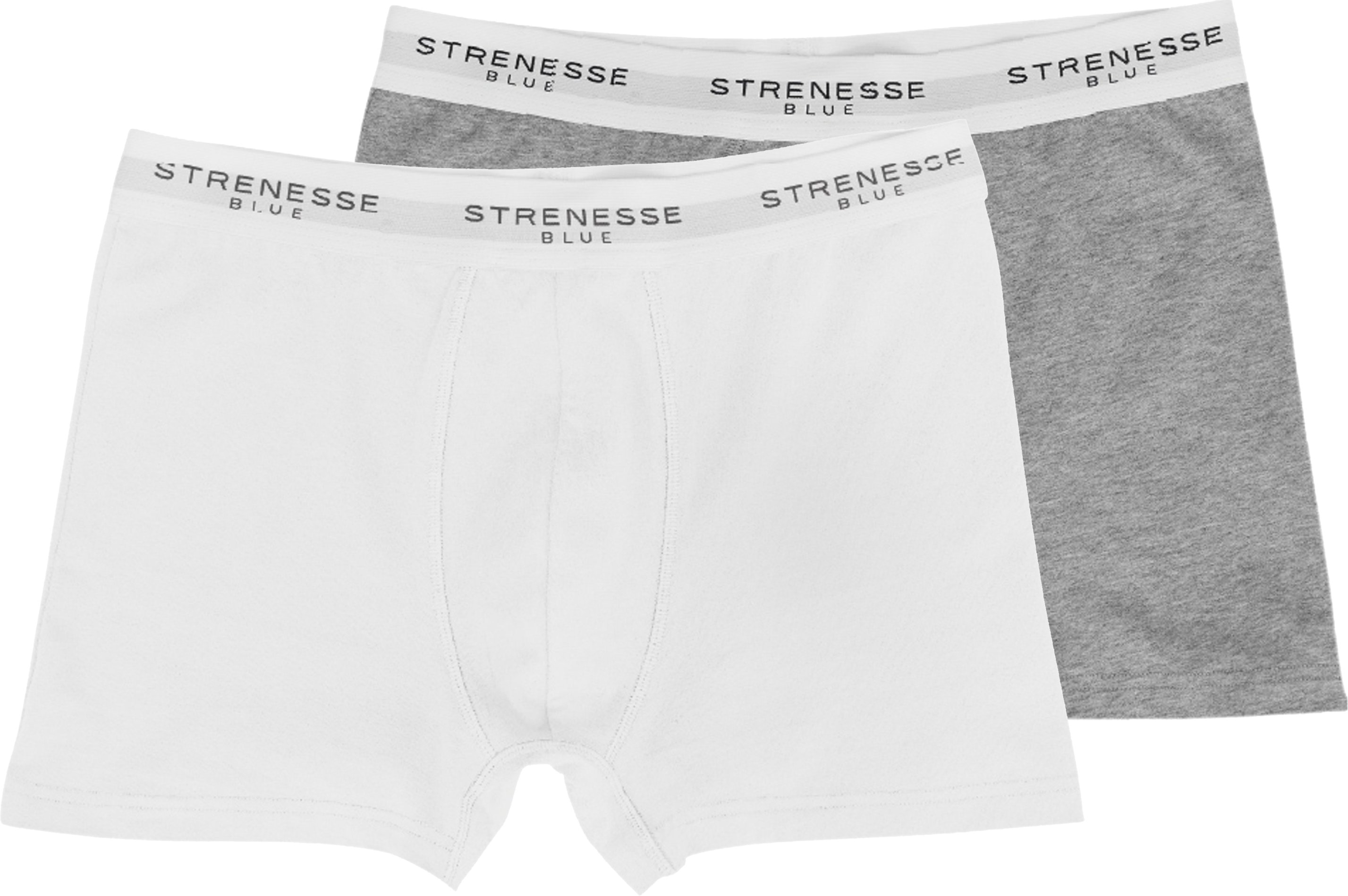 Strenesse Blue Herren Boxer, 2 Stück (Grau/Weiß, M)
