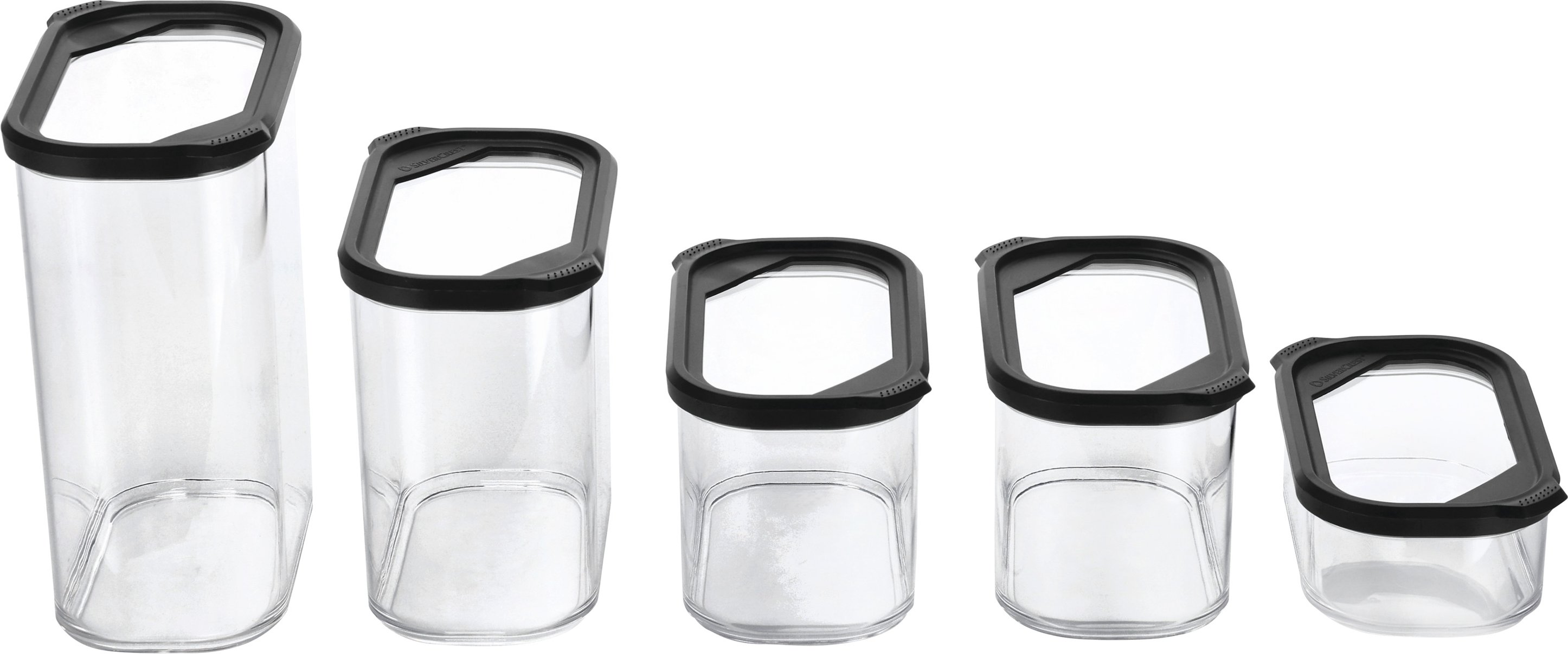 SILVERCREST® Vorratsdosen-Sets 5er (Set 4 Größen/schwarz)