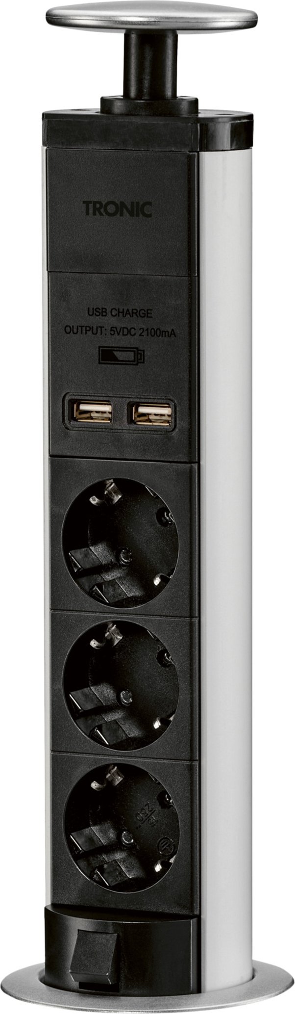 TRONIC® Steckdosenleiste 4-fach mit USB (Tischsteckdosenleiste)""