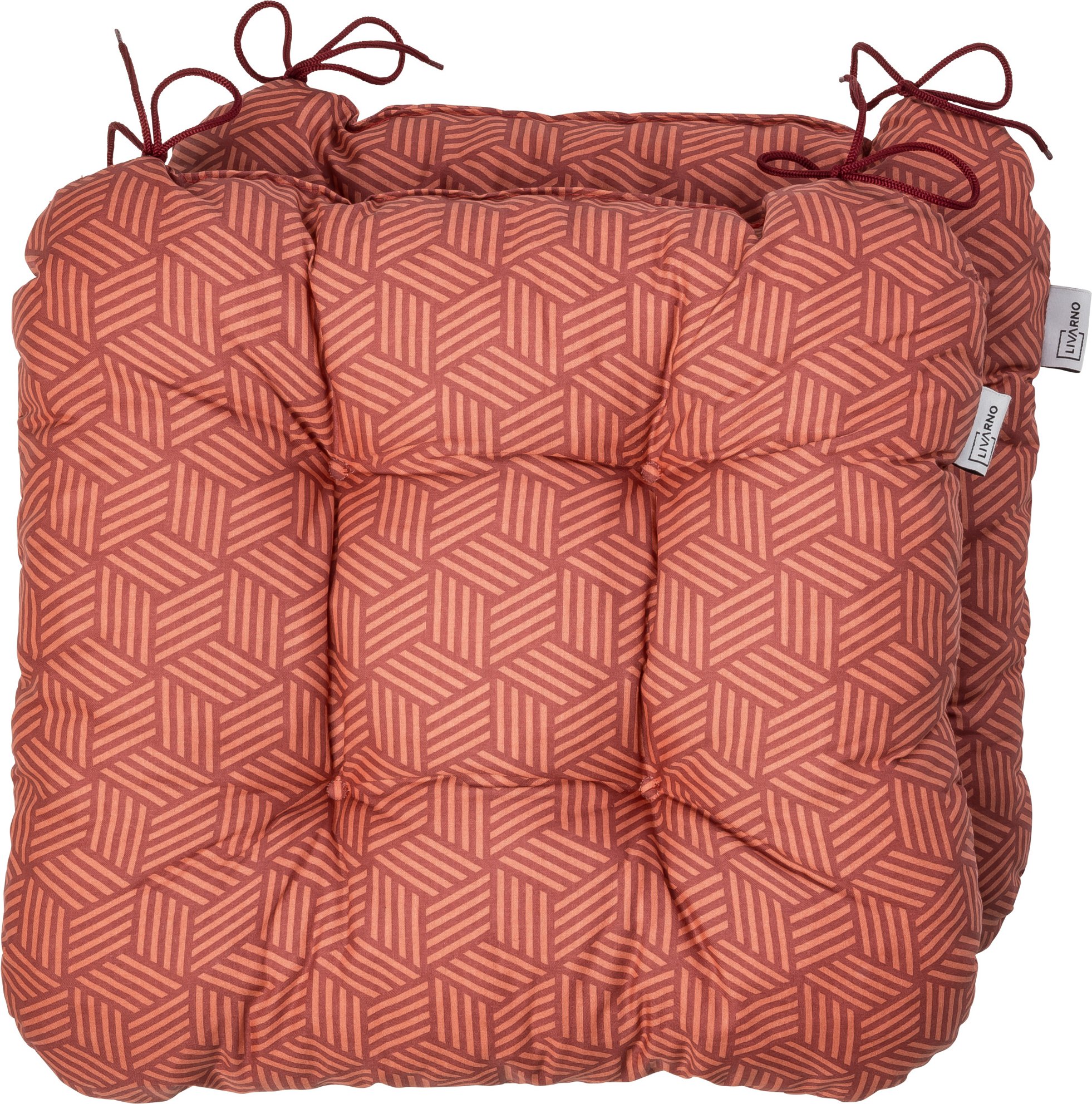 LIVARNO® Sitzkissen Valencia/Miami 6,5cm, 2 Stück (Rot)