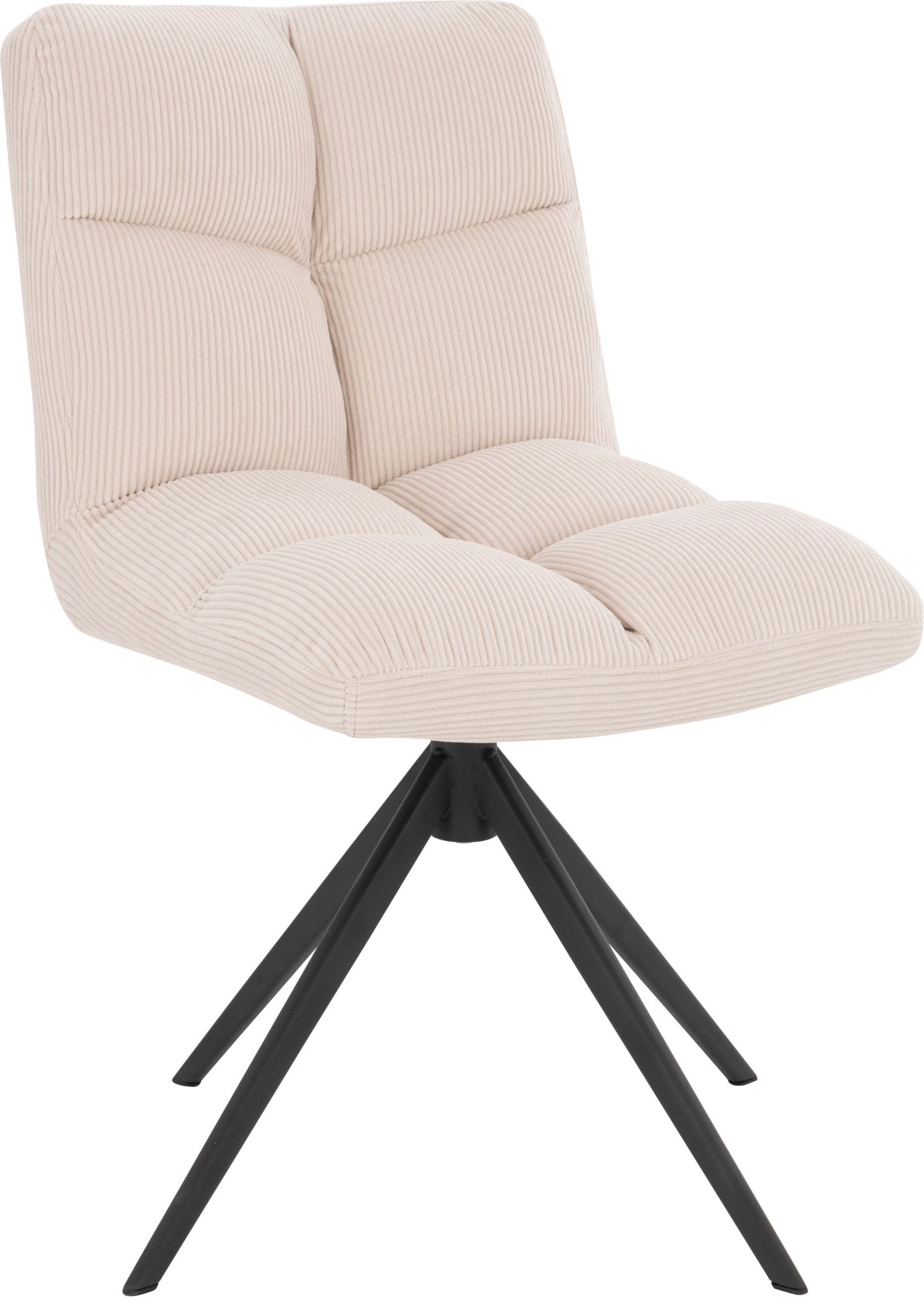 HOME DELUXE Esszimmerstuhl drehbar 2er Set NODA (Cord Creme)