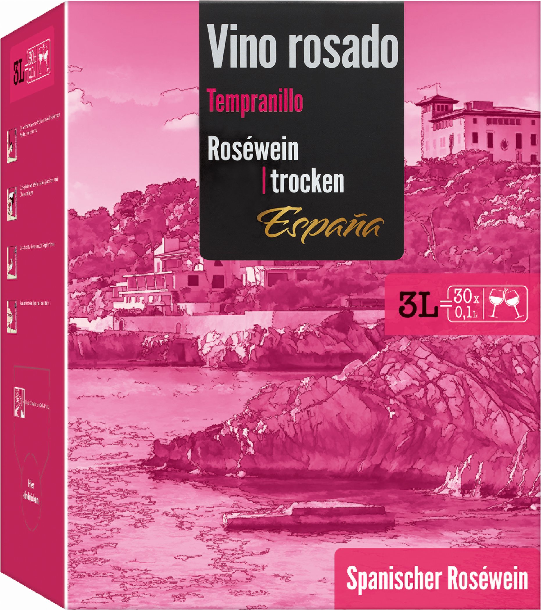Thumbnail - Vino Rosado Tempranillo 3-l-Bag-in-Box trocken, Roséwein 2024