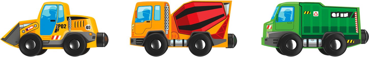 Playtive Holz Fahrzeuge (Baufahrzeuge)