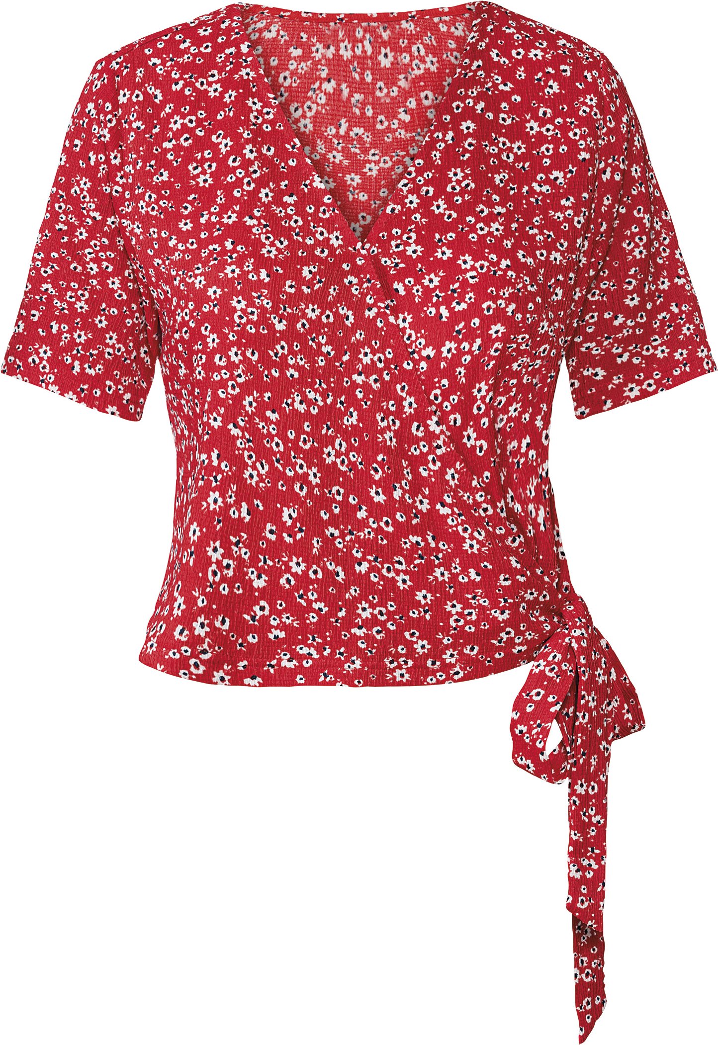 esmara® Damen Bluse Wickeloptik (Rot, XS(32/34))