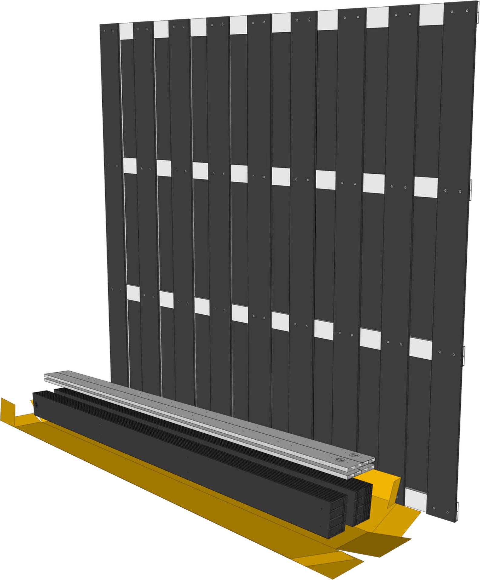 elephant® Zaunset Garda Line anthrazit/eloxiert mit Pfosten & Zubehör (5x Grundelement 180x180, 180 x 942 cm)