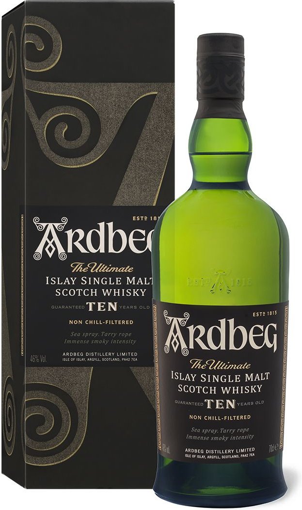 Ardbeg Islay Single Malt Scotch Whisky 10 Jahre mit Geschenkbox 46% Vol
