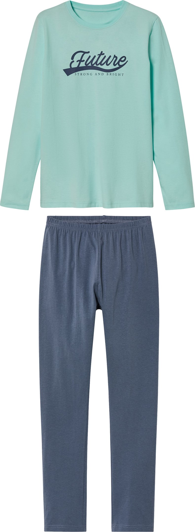 Thumbnail - pepperts!® Kinder Jungen Pyjama (158/164, mint/navy)