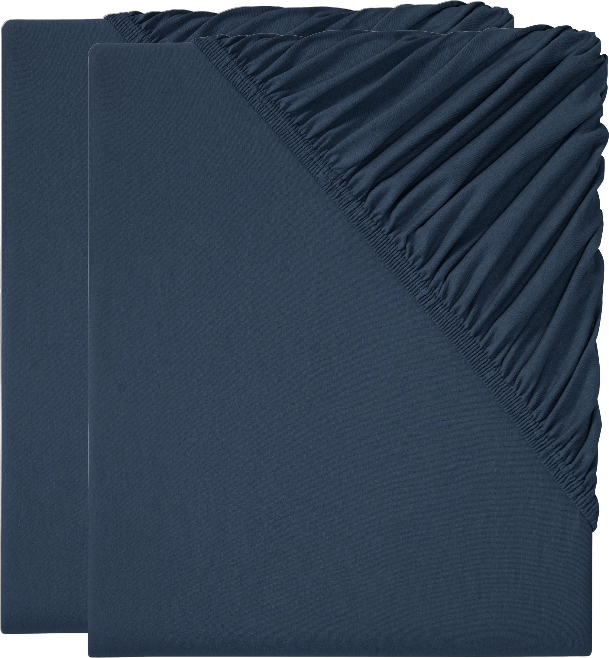 LIVARNO home Spannbettlaken CVC Jersey 140-160x200x25cm 2er (Blau)