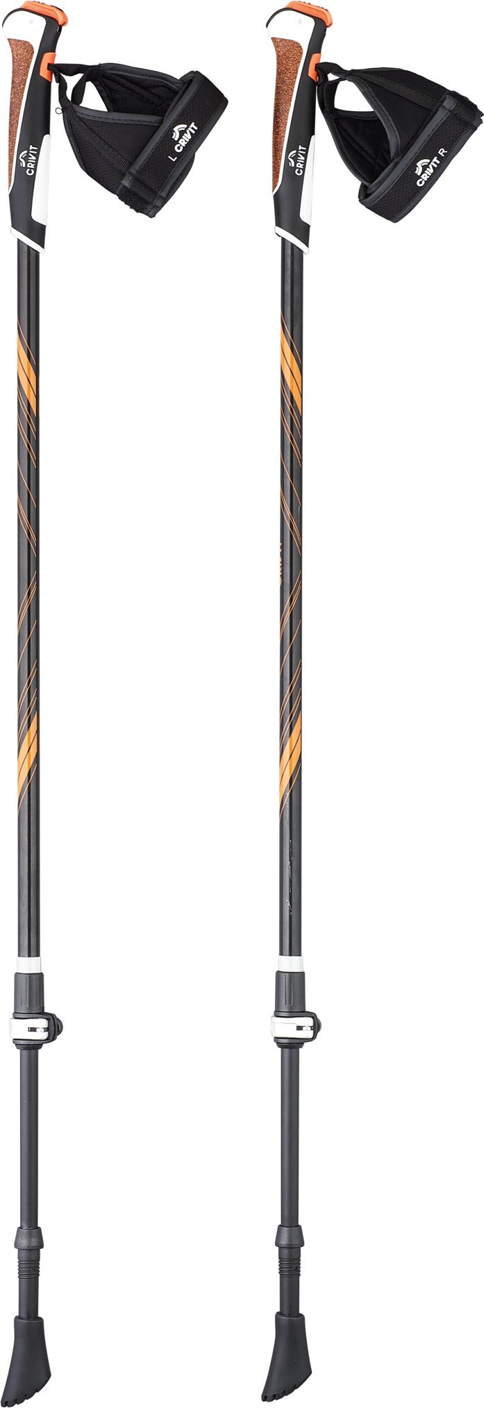 CRIVIT Nordic-Walkingstöcke Carbon (schwarz/orange)