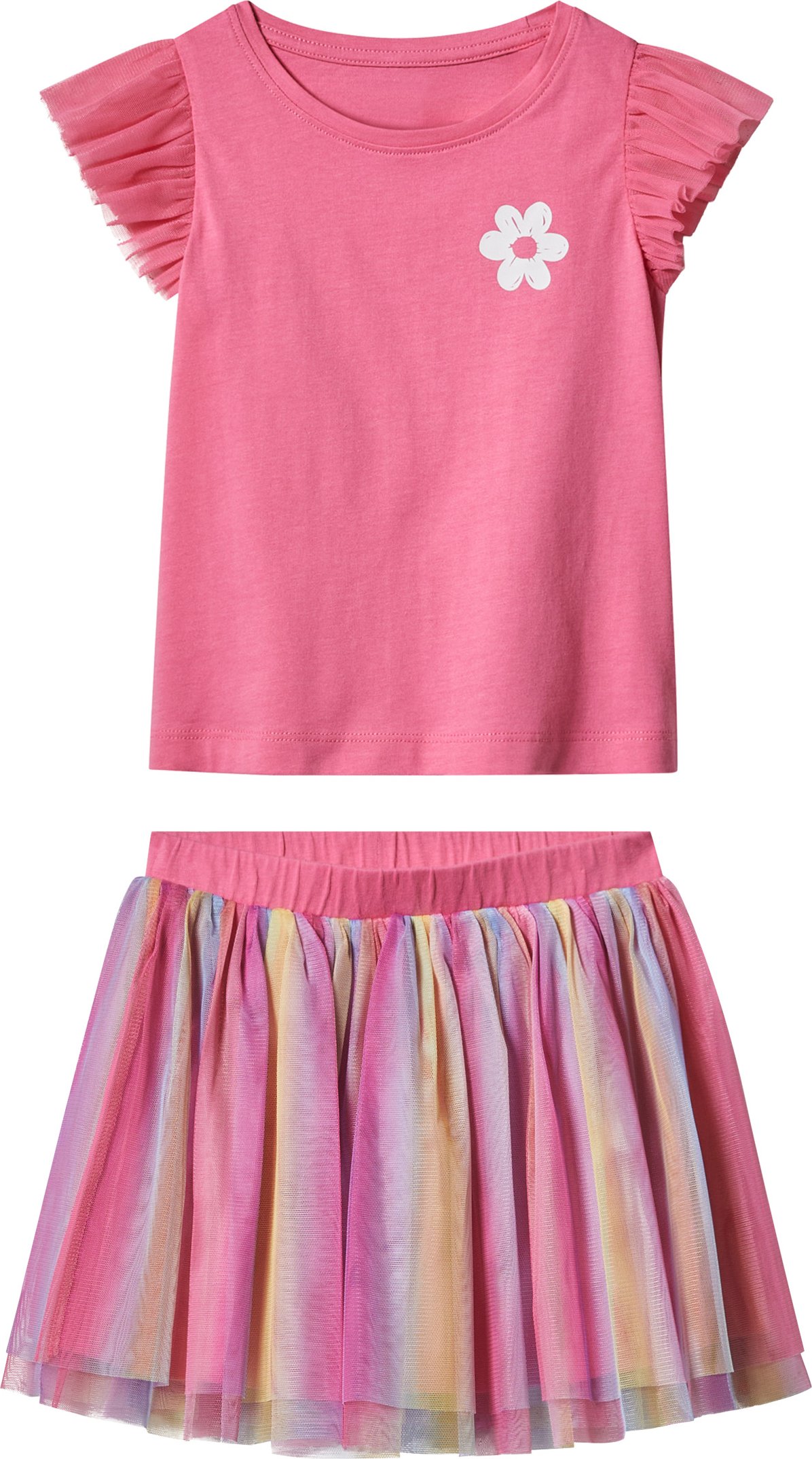 lupilu® Kleinkinder Mädchen Set 2tlg. (T-Shirt + Tüllrock) (Pink, 110/116)