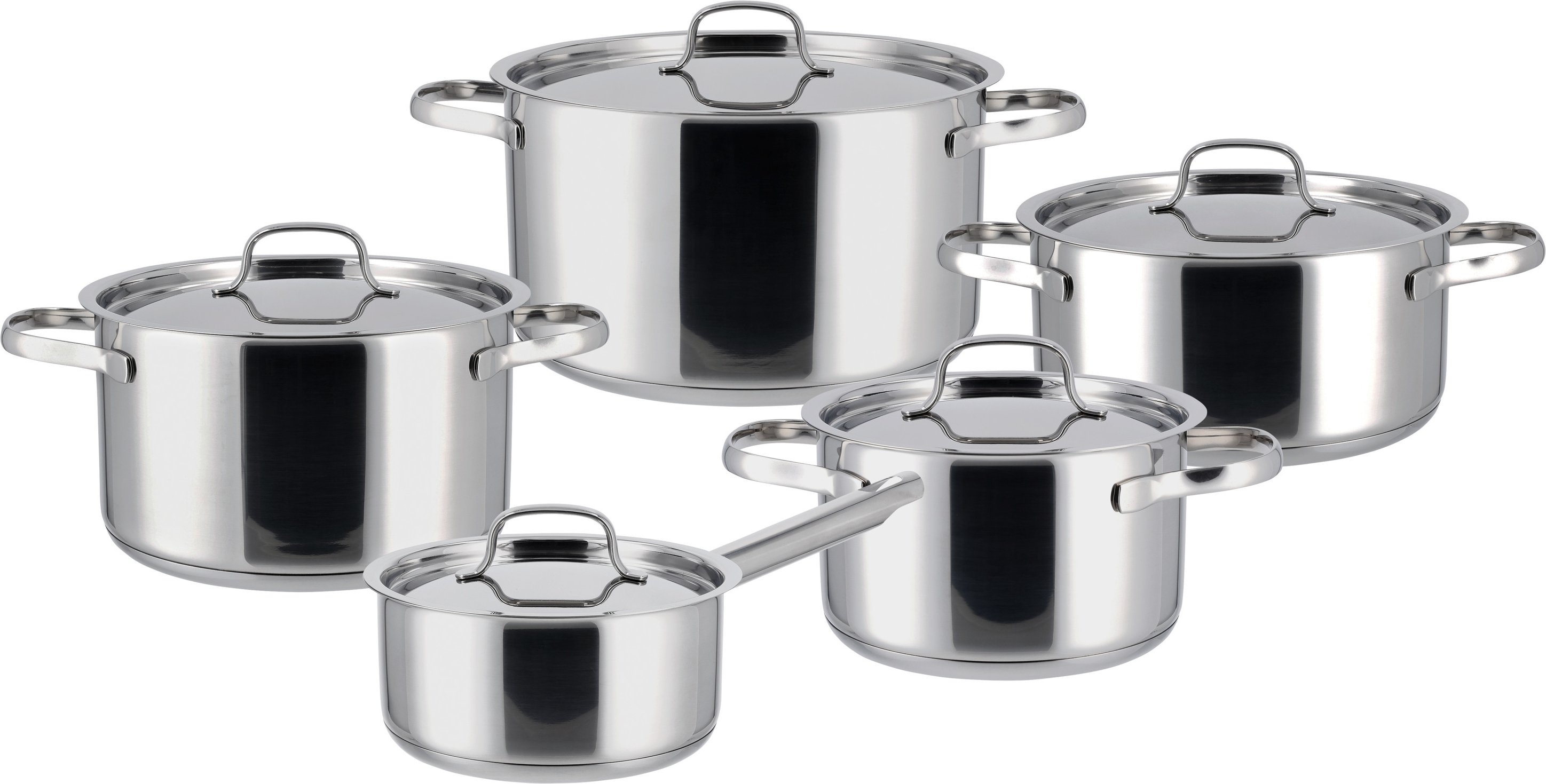 SILVERCREST® Premium-Topf-Set 5-teilig (Edelstahldeckel)