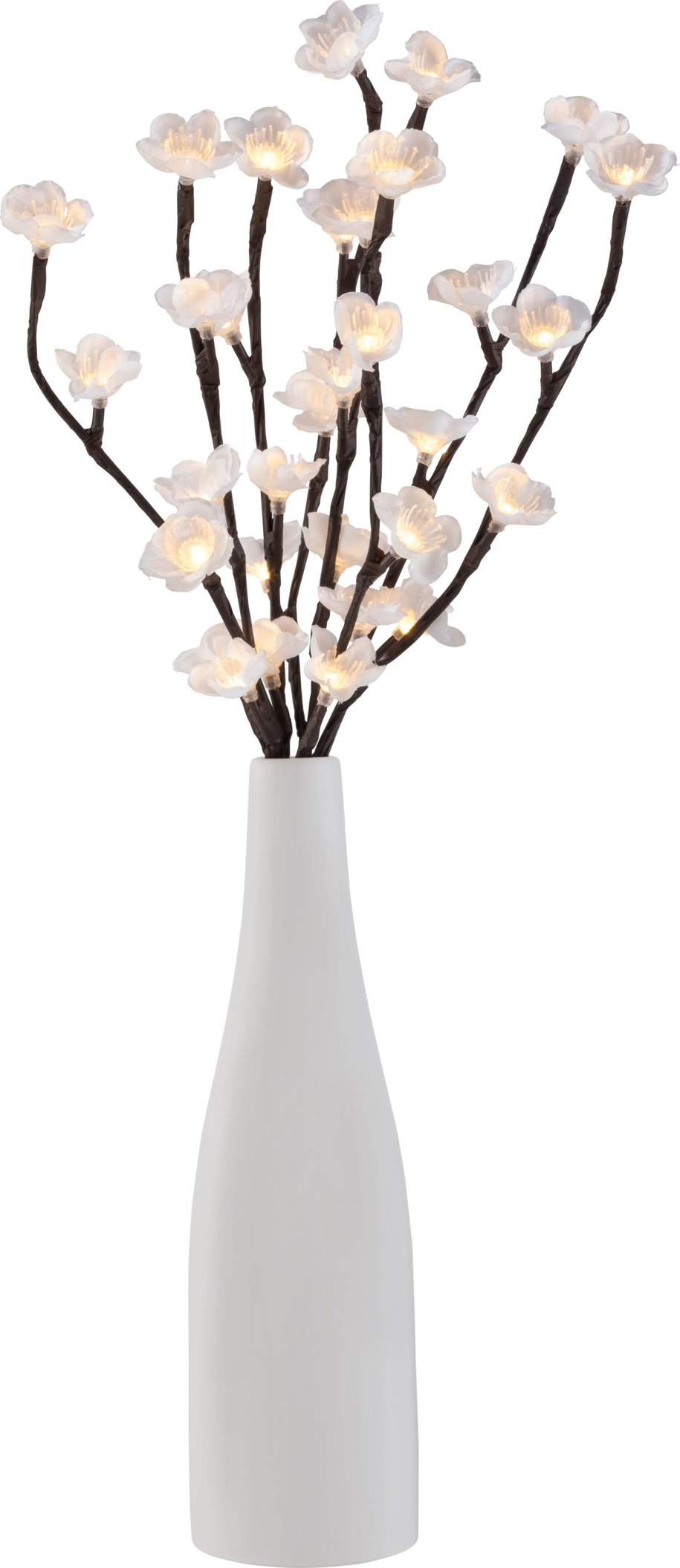 LIVARNO® Vase mit Blütenzweigen LED (Kirschblüte, weiß)