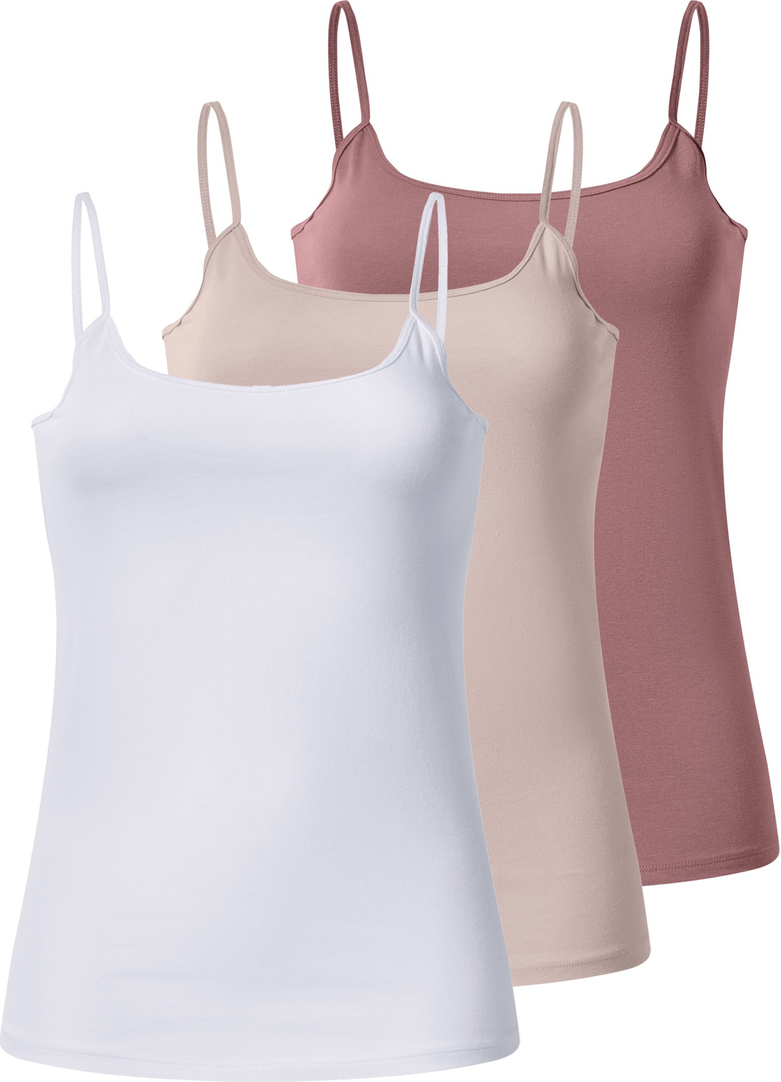 esmara® Damen Spaghettiträgerhemd 3er (rosa/weiß, XS(32/34))