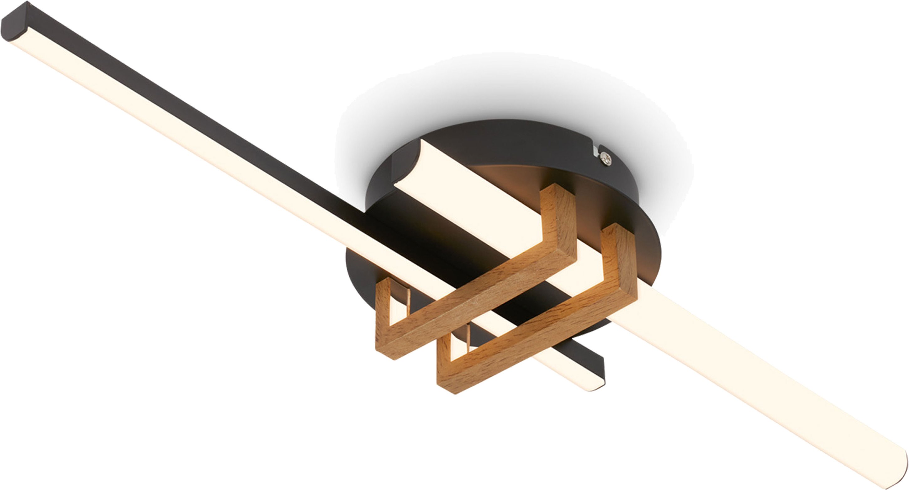 Briloner LED Deckenleuchte mit Eckprofil (2er Stab, Holz, schwarz)