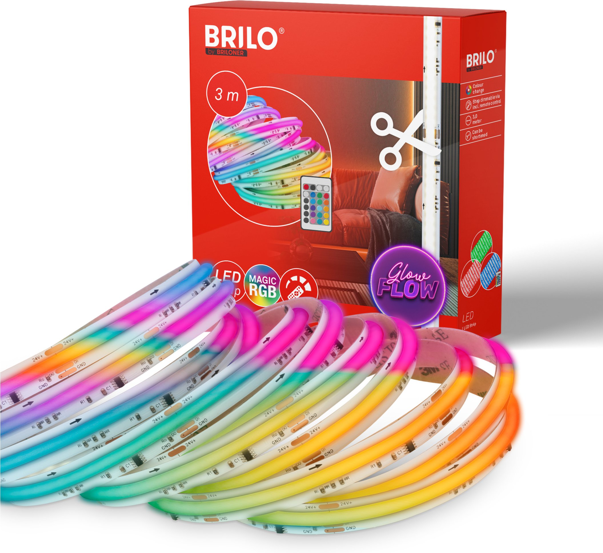 Briloner Stripe COB LED Flexband 3m (RGBIC)