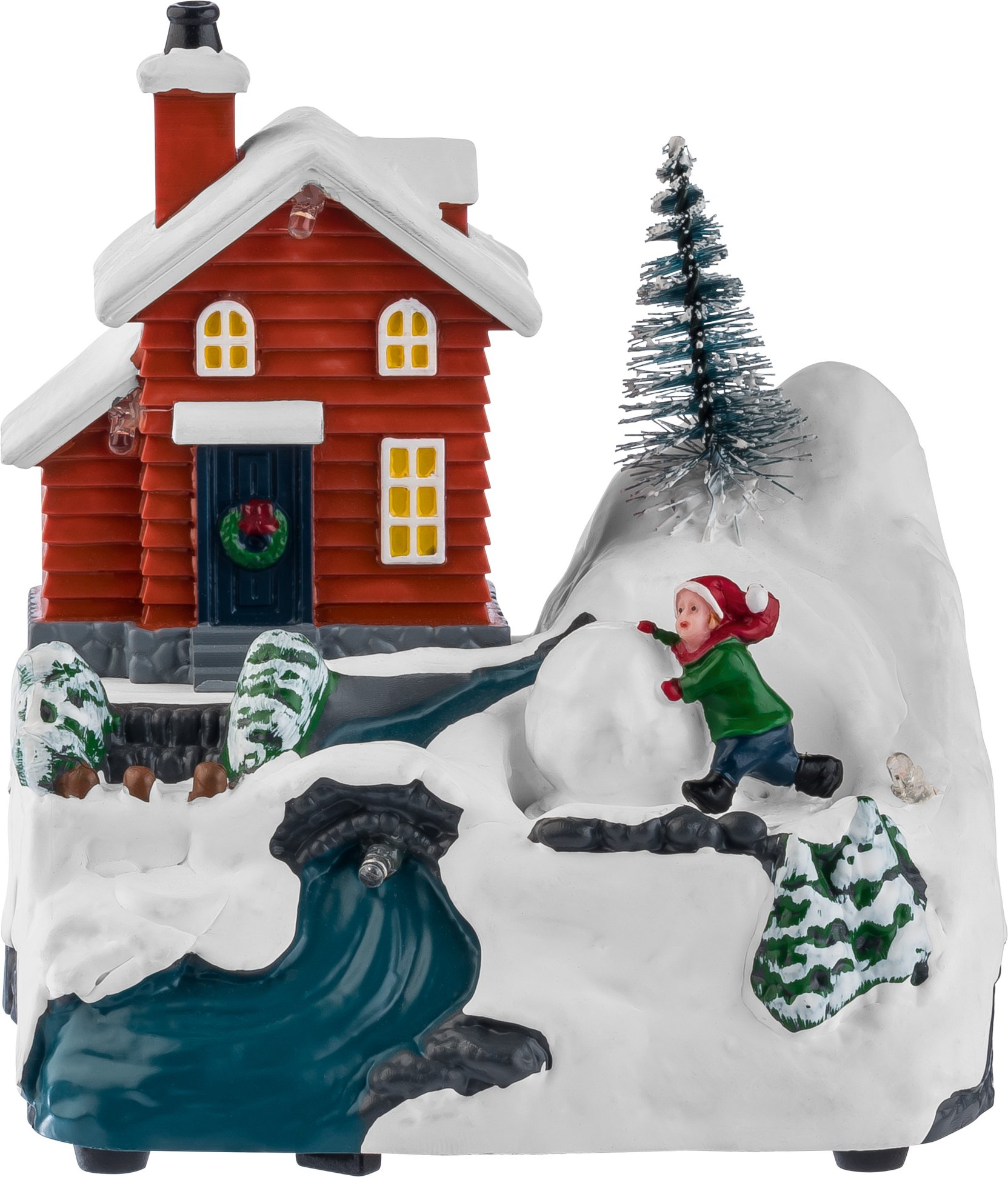 LIVARNO home Weihnachtsdorf mit beweglicher Funktions-LED (Kind mit Schneekugel)