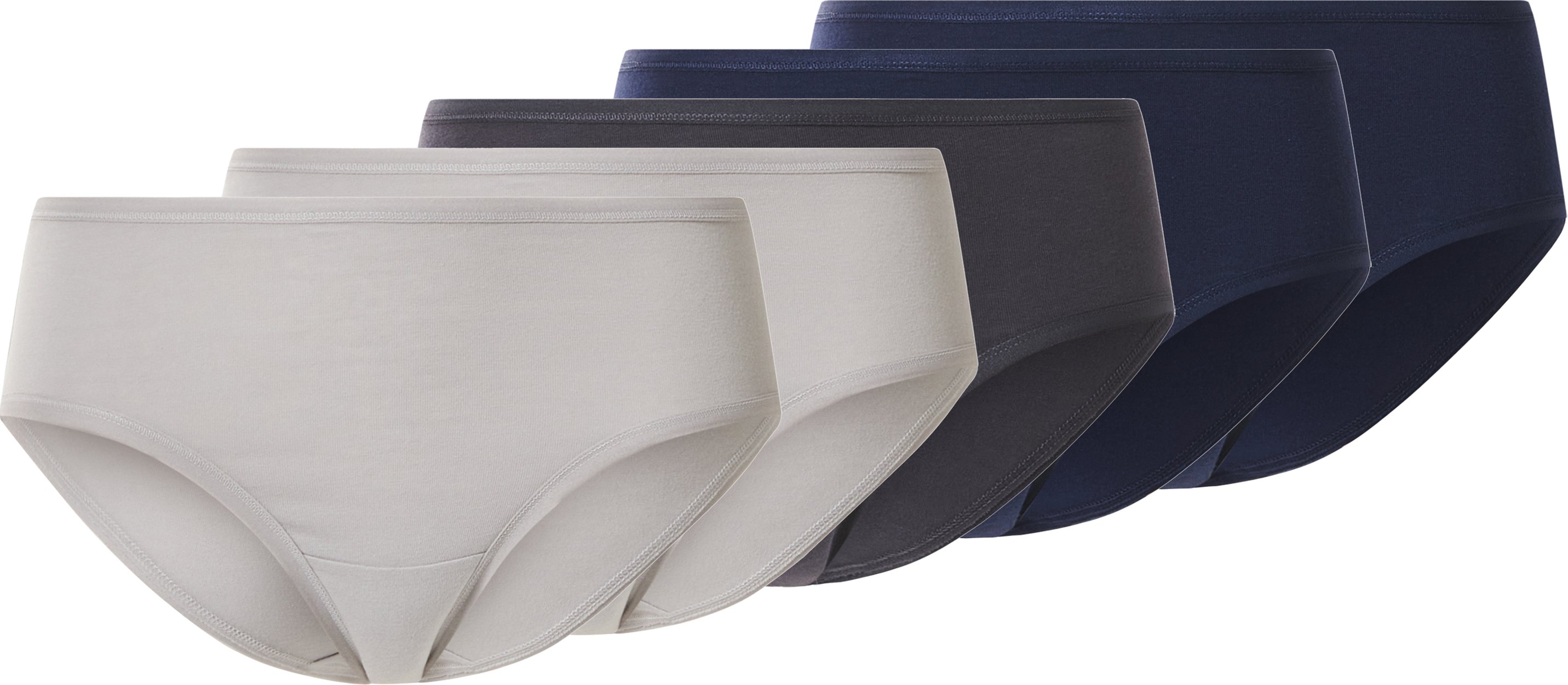 esmara® Damen Hipster 5er (navy/dunkelgrau/grau, S(36/38))