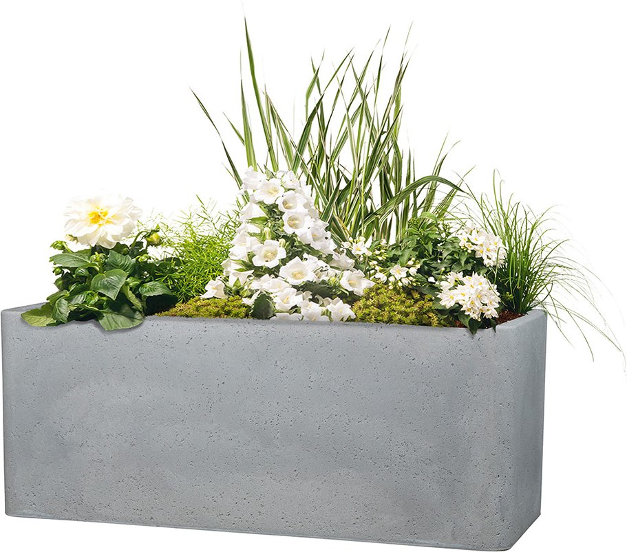 Scheurich Longgefäß »Cube Box«, Kunststoff, quadratisch (Stony Grey, Länge 60 cm)""