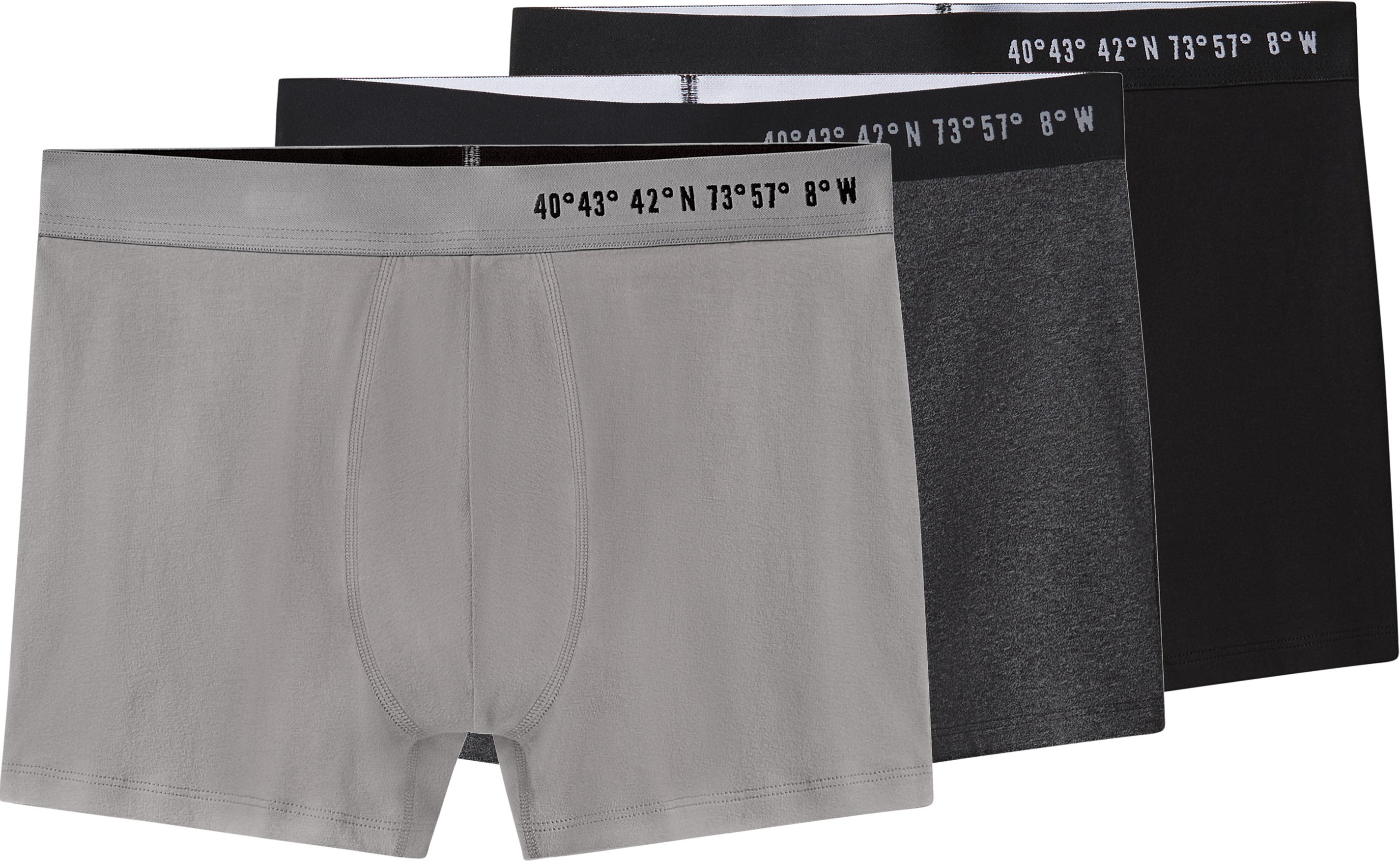 esmara Men Herren Boxer, 3 Stück (Schwarz/Grau, 6/L)