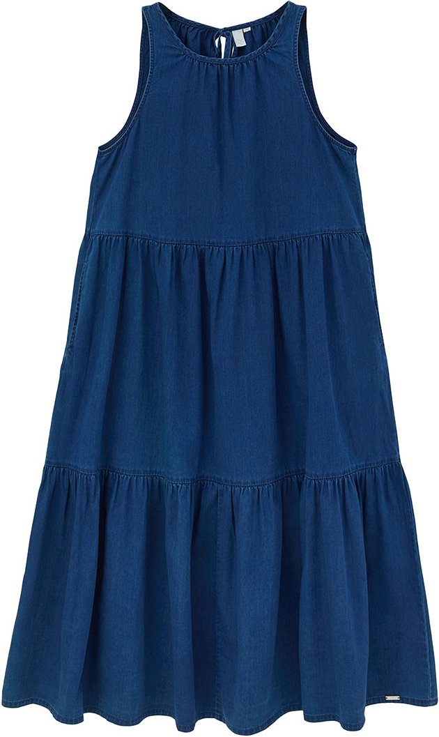 QS by s.Oliver Damen Kleid (Blau, 40)