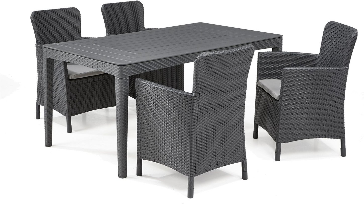 Keter Dining Set Girona-Miami (5-teilig, Anthrazit)