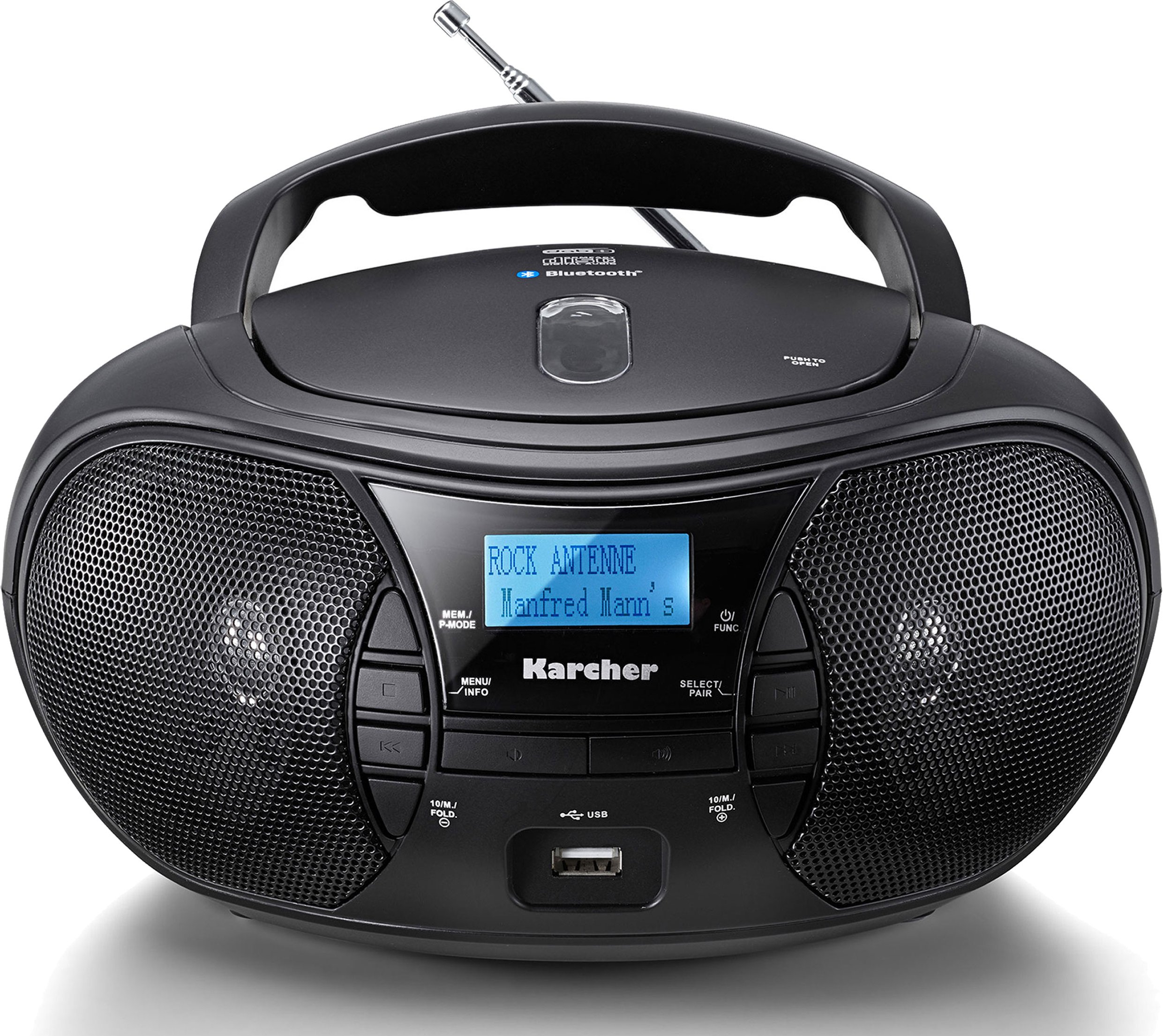 Karcher RR 5028D tragbares CD Radio (CD-Player, DAB+ Radio, Bluetooth, Batterie/Netzbetrieb, USB)""