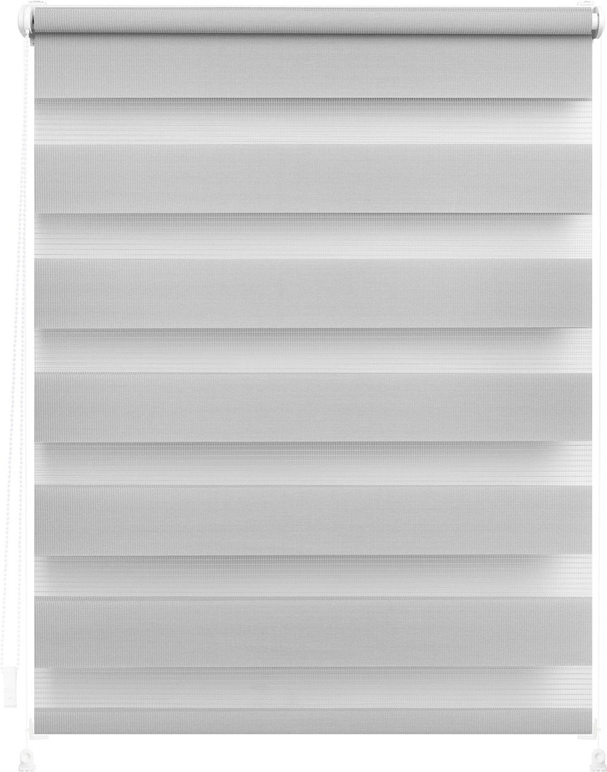 Lichtblick Duo-Rollo Klemmfix, ohne Bohren, verspannt, blickdicht (Grau, 90 x 220 cm)