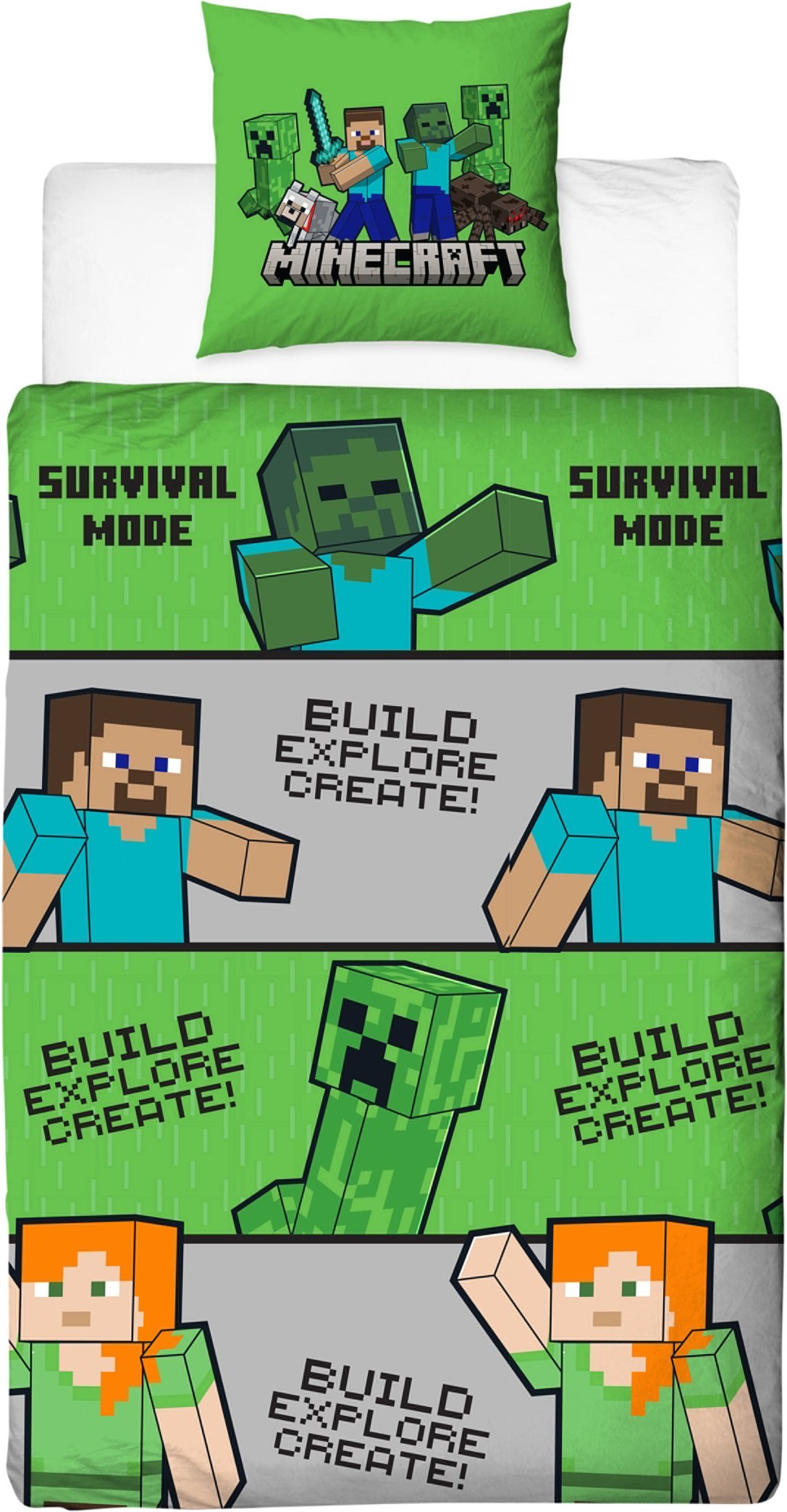 Wendebettwäsche 135 x 200 cm (Minecraft)