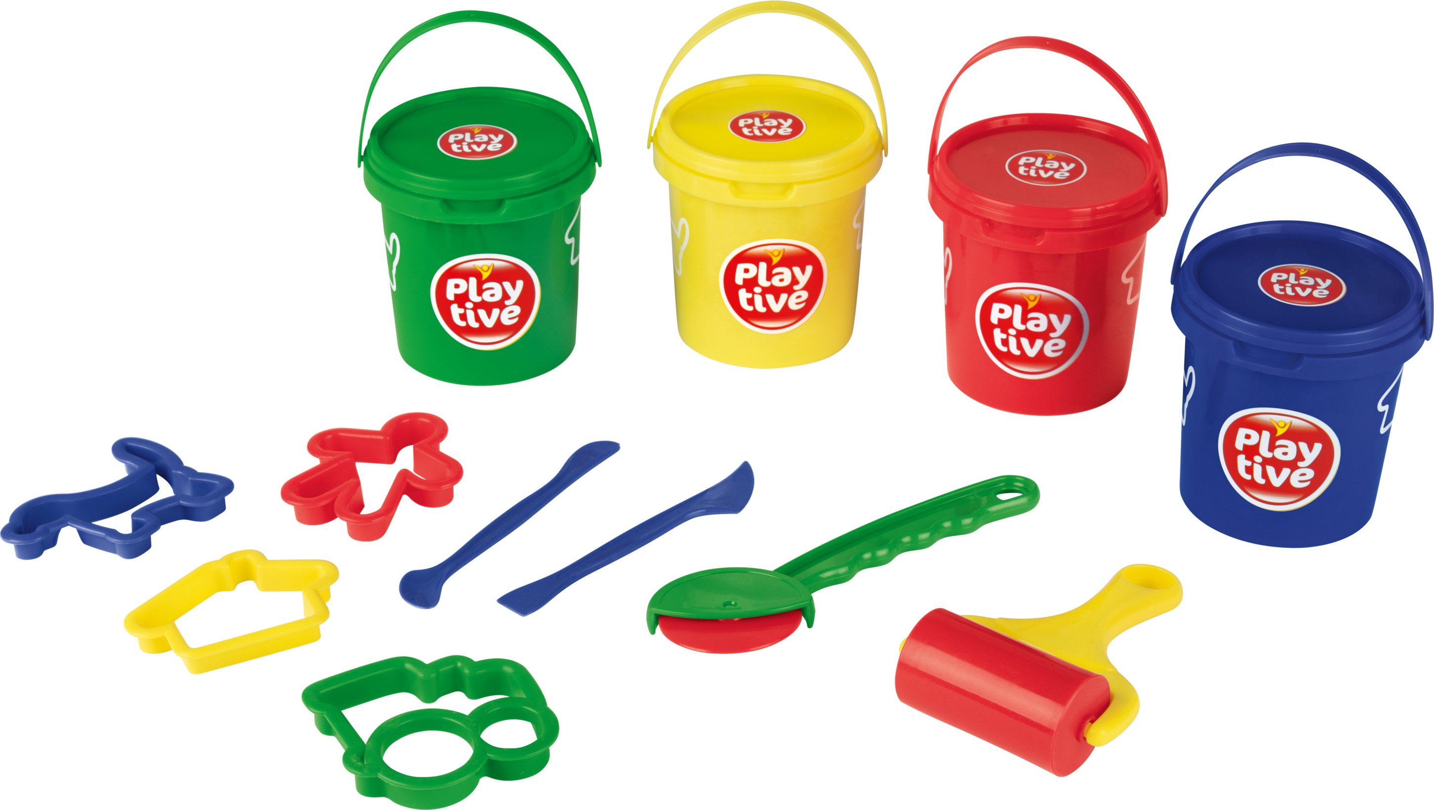 Thumbnail - Playtive Knetset groß (4 Farben Set mit Formen)
