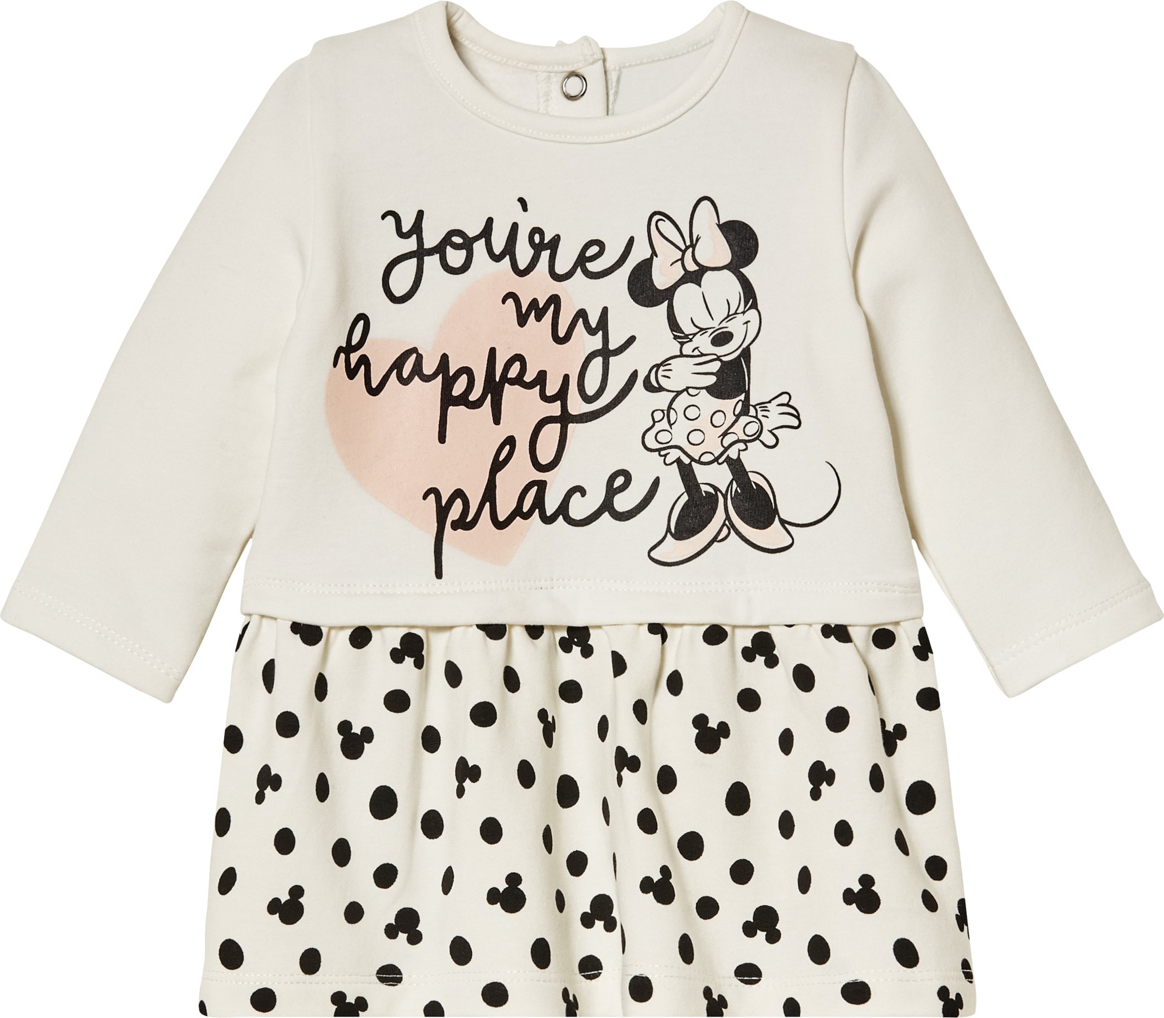 Baby Mädchen Sweatkleid langarm (Minnie weiß, 50/56)