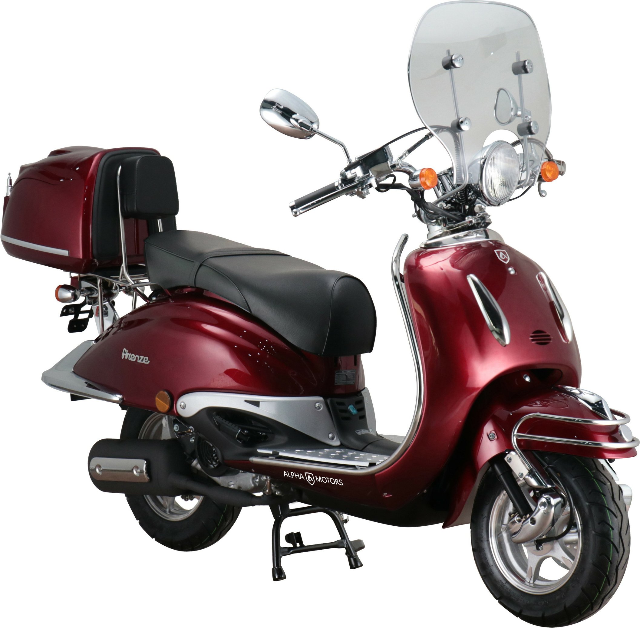 Alpha Motors Motorroller Retro Firenze Limited 125 ccm EURO 5 (Weinrot, 85 km/h)