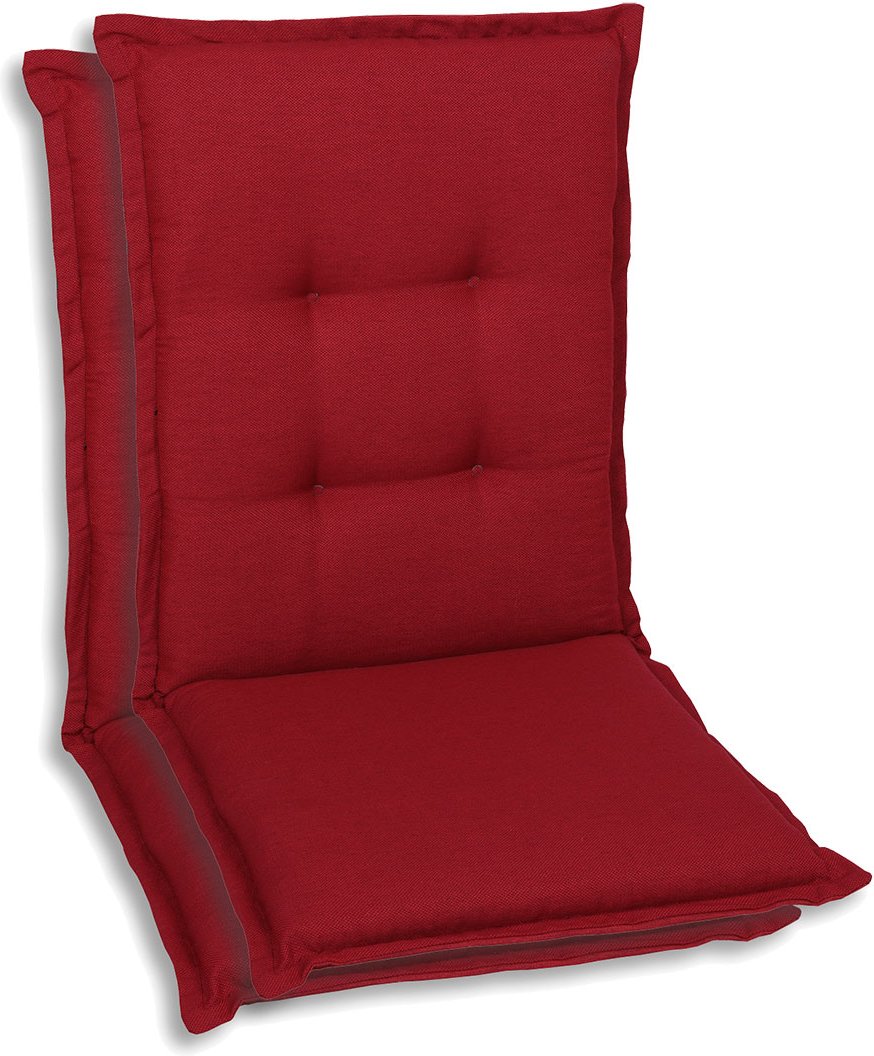 GO-DE Textil Gartena, kirschrot, 2er Set Mittellehner (2er Set Mittellehner, kirschrot)