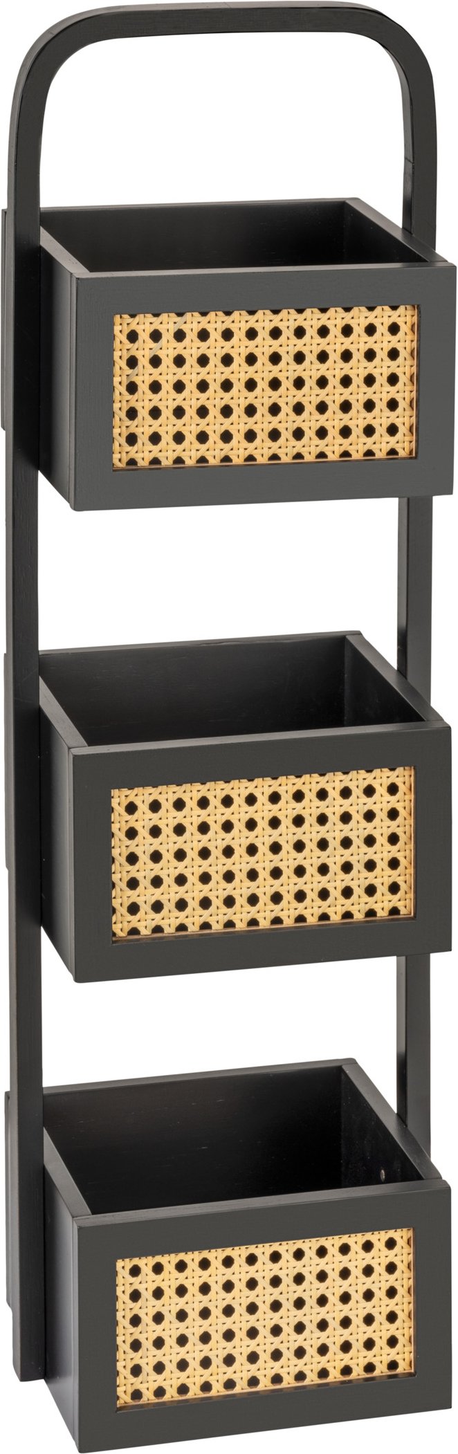 Wenko Badregal mit 3 Bambuskörben (Schwarz)