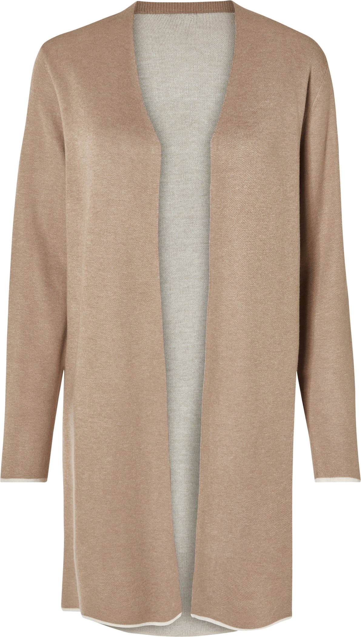 esmara® Damen Feinstrick-Cardigan, leger geschnitten (Beige, M(40/42))