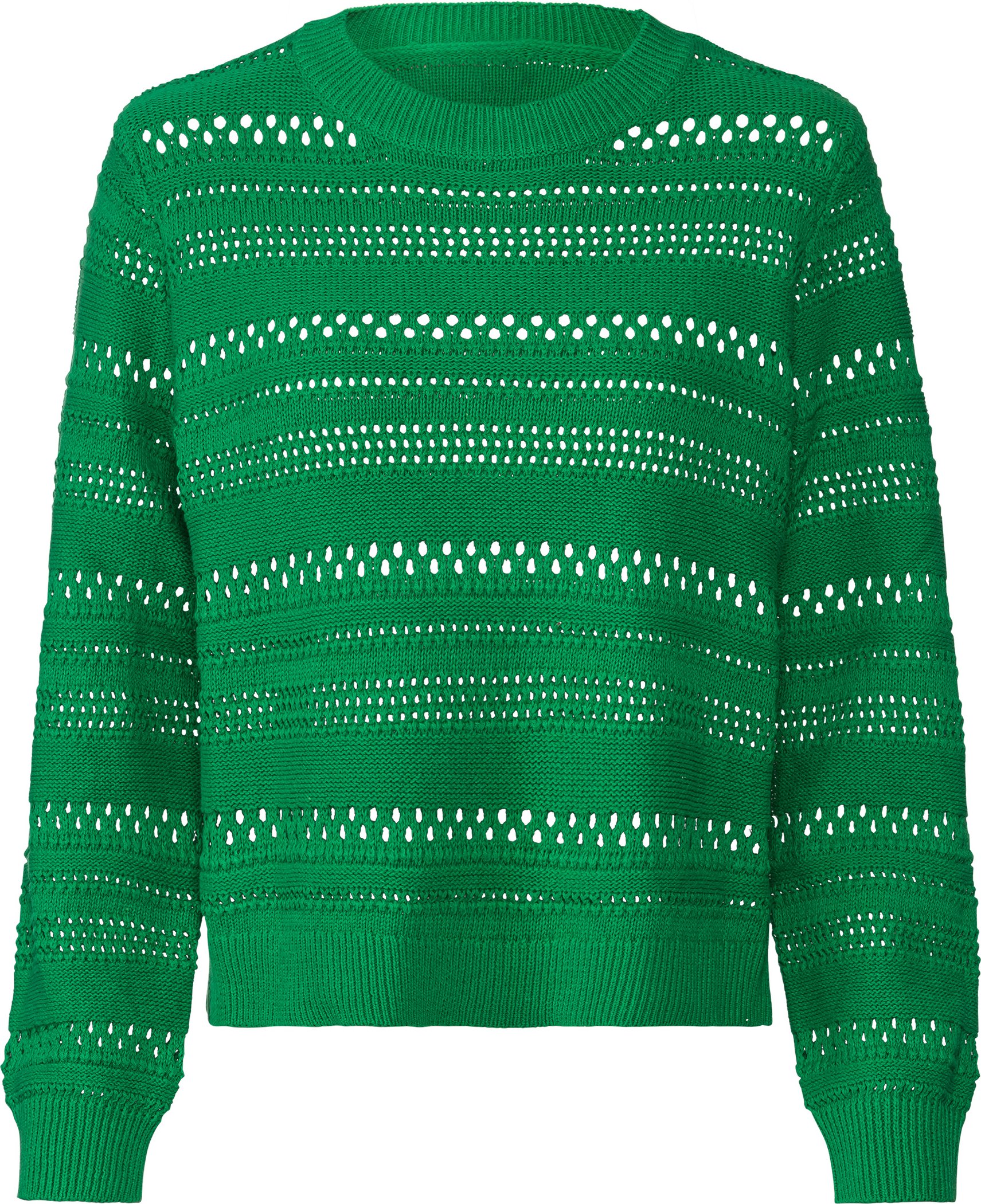 esmara® Damen Pullover Lochstrick (Grün, M(40/42))