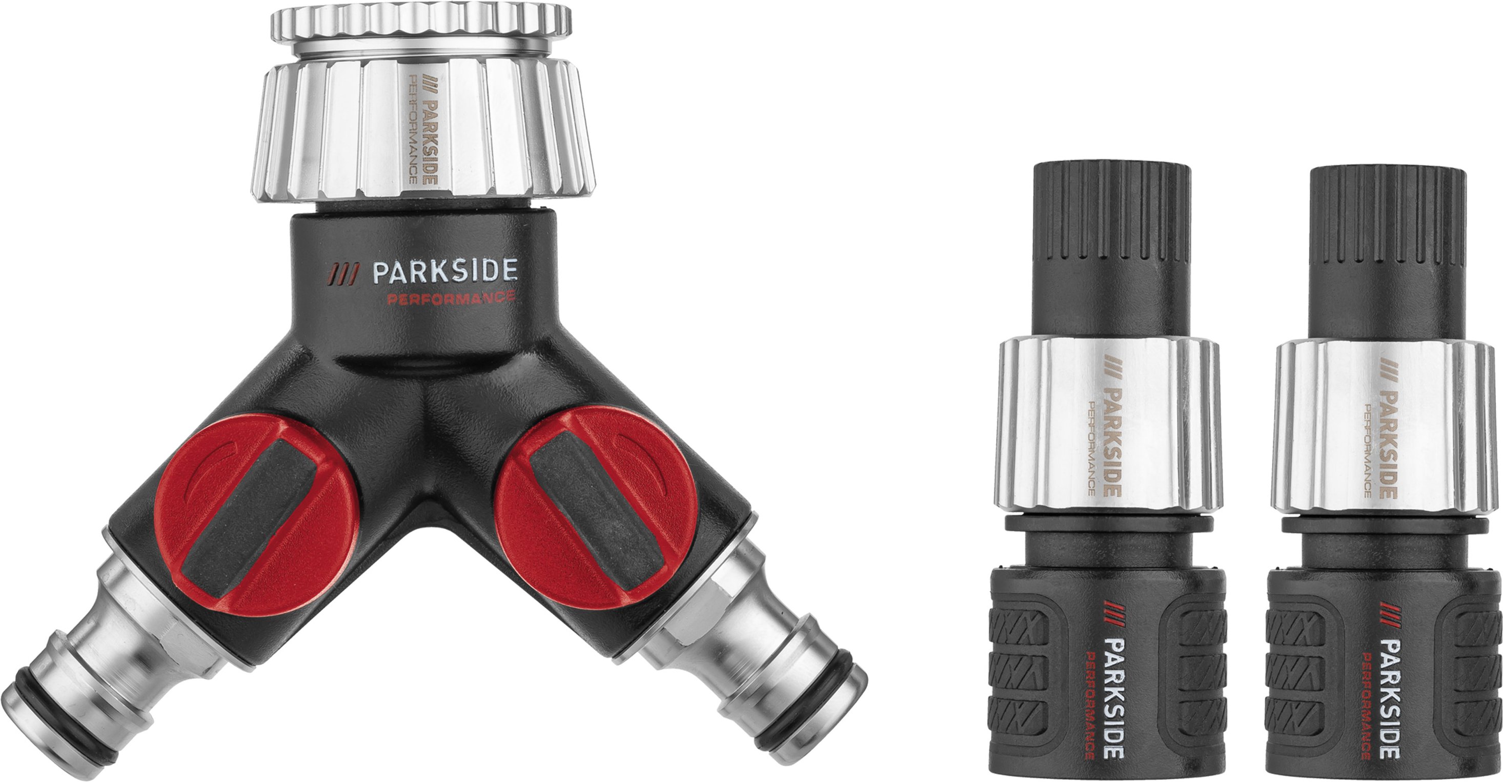 PARKSIDE PERFORMANCE® Bewässerungsanschluss-Set (2 Wege Ventil 2 Schlauchverb.)