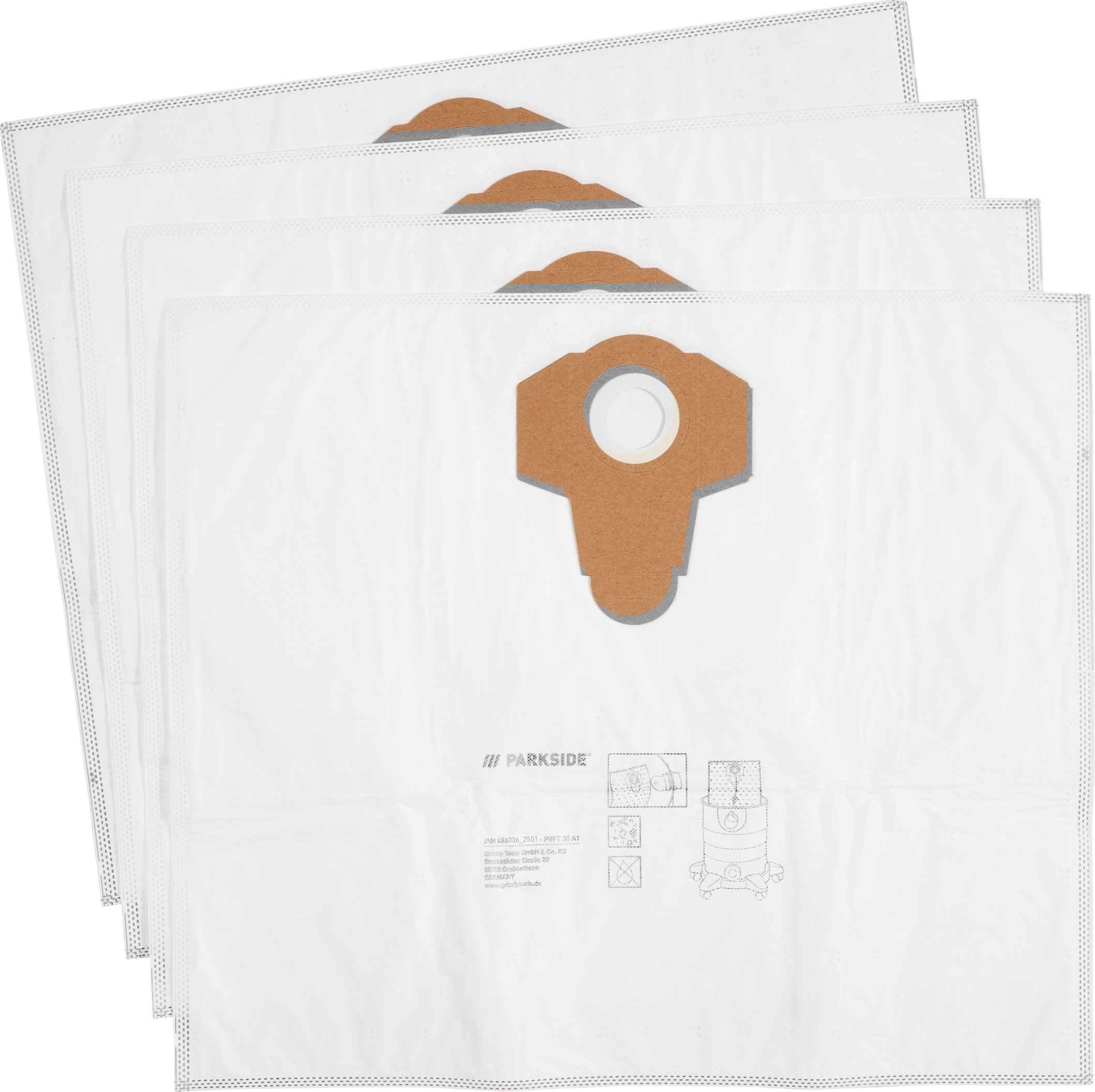 PARKSIDE® Filtertüten »PFT 30 A1« / Vlies-Filtertüten »PVFT 30 A1« / Filterbeutel »PFBW 30 A1« (Vliesfilterbeutel 4tlg.)