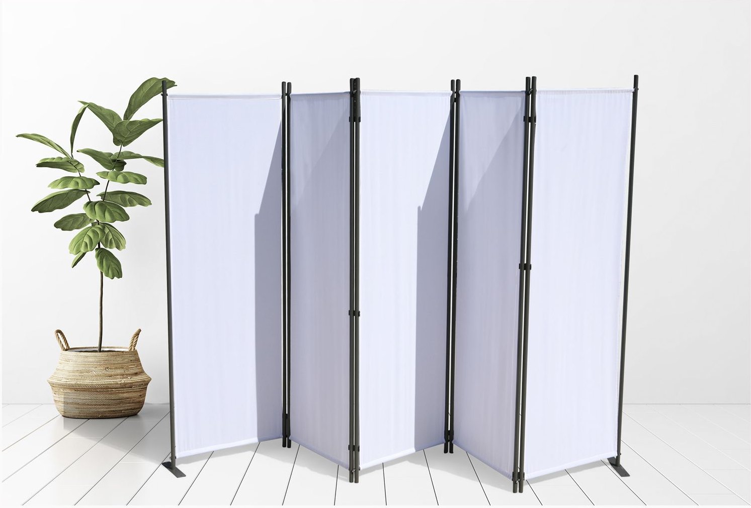 Grasekamp Paravent 2er Set (4-teilig, Weiß)