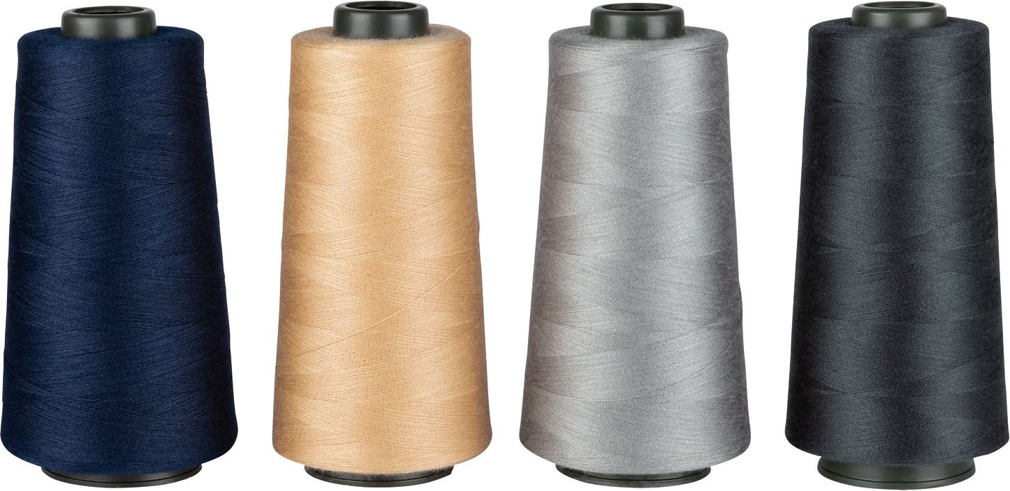 crelando® Overlock Nähgarnspule 2.500m 4er (marine/beige/silber/anthrazit)