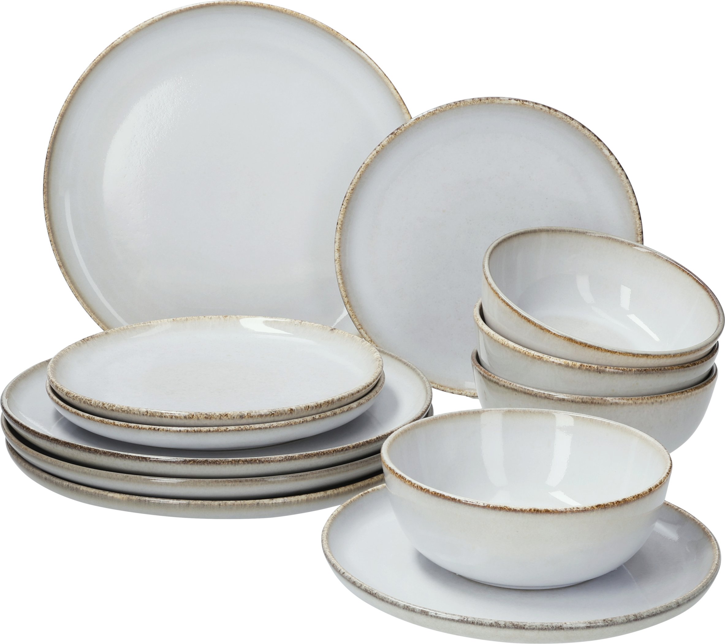 Geschirr-Set, 12-teilig (Beige)